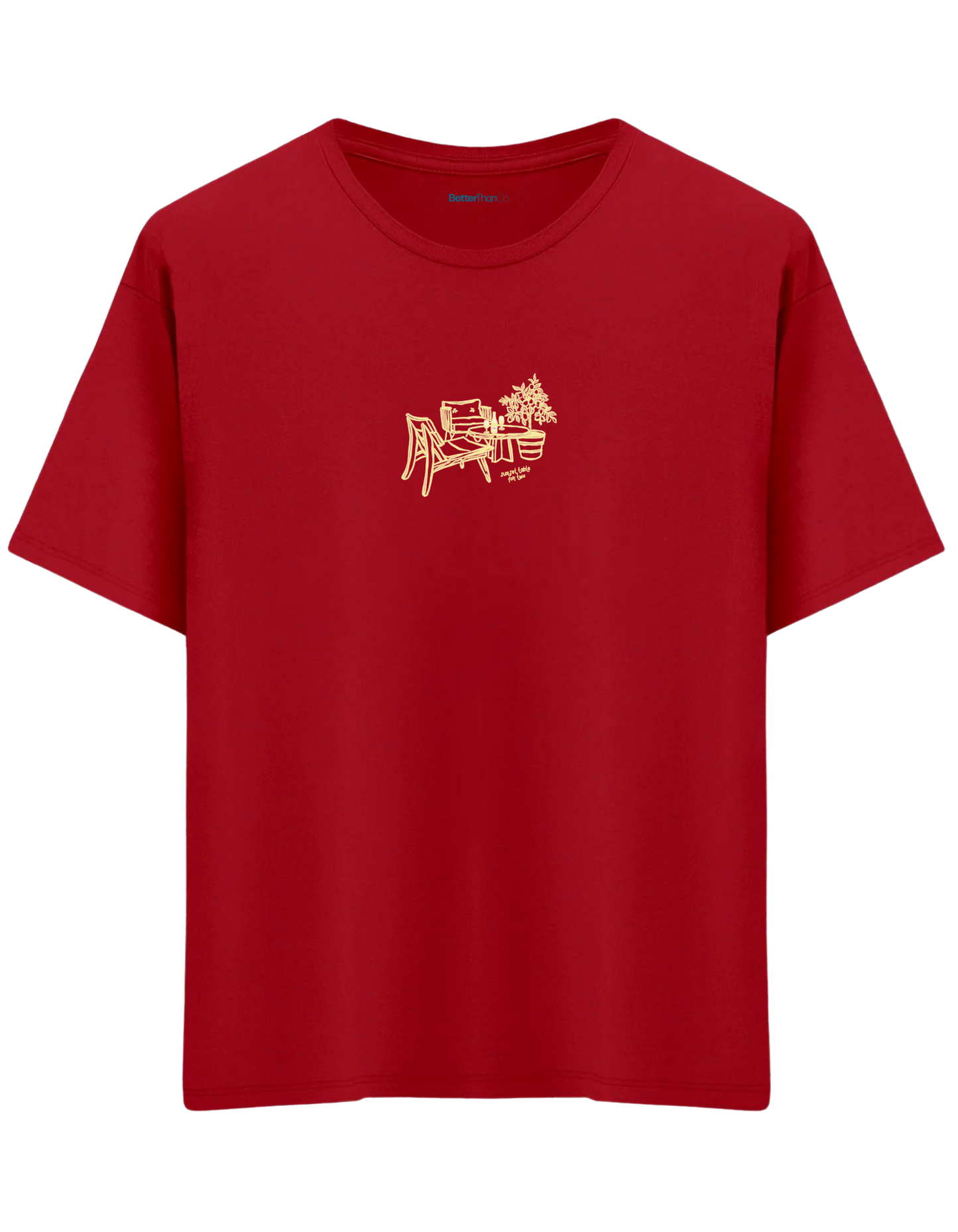 Summer Table Baskılı Bisiklet Yaka Oversize T-shirt