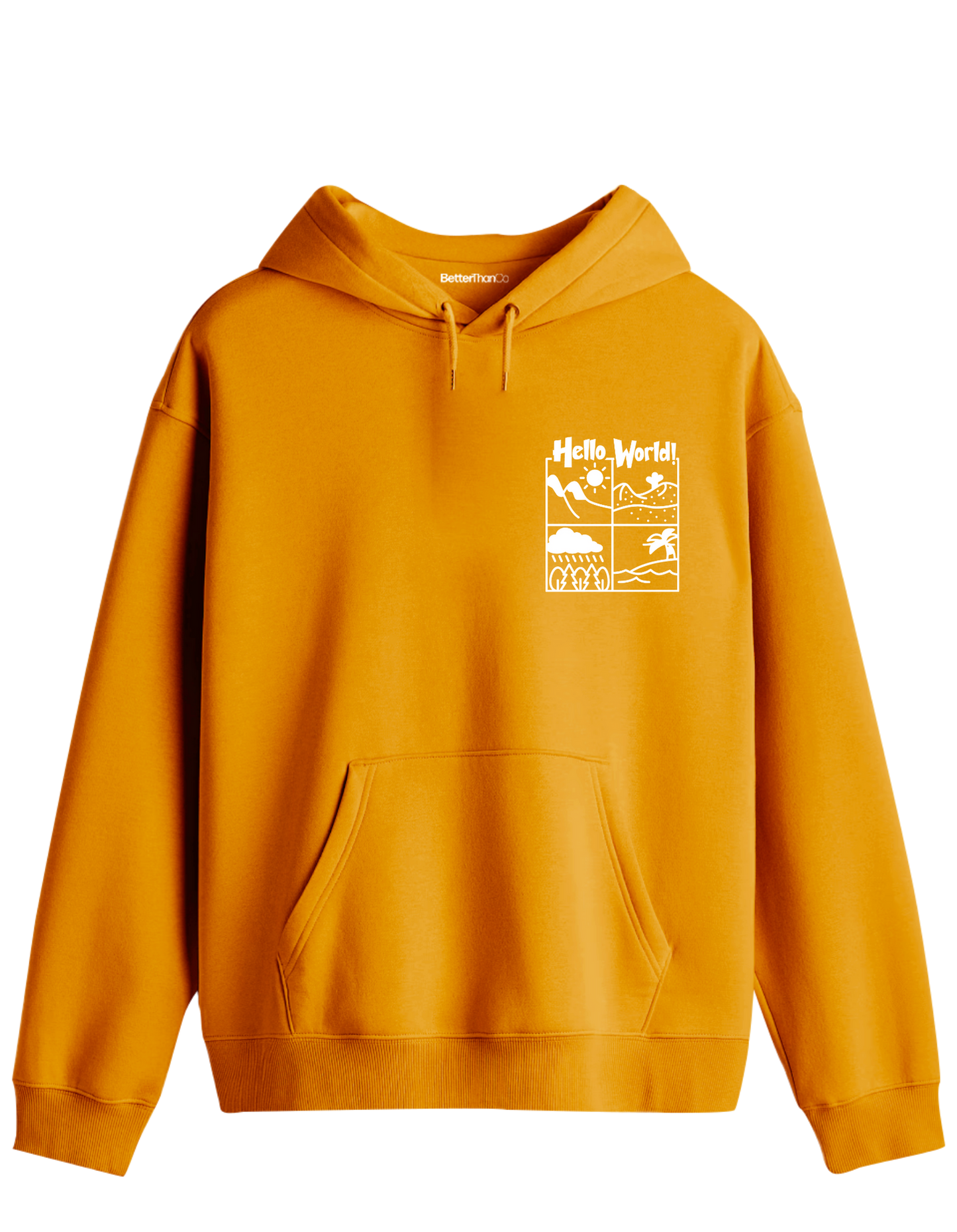 Hello World Baskılı Unisex Kapüşonlu Yaka Hoodie
