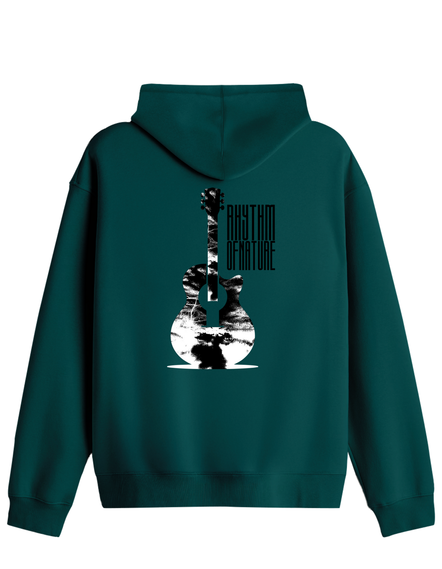 Rhythm Of Nature Baskılı Unisex Kapüşonlu Yaka Hoodie