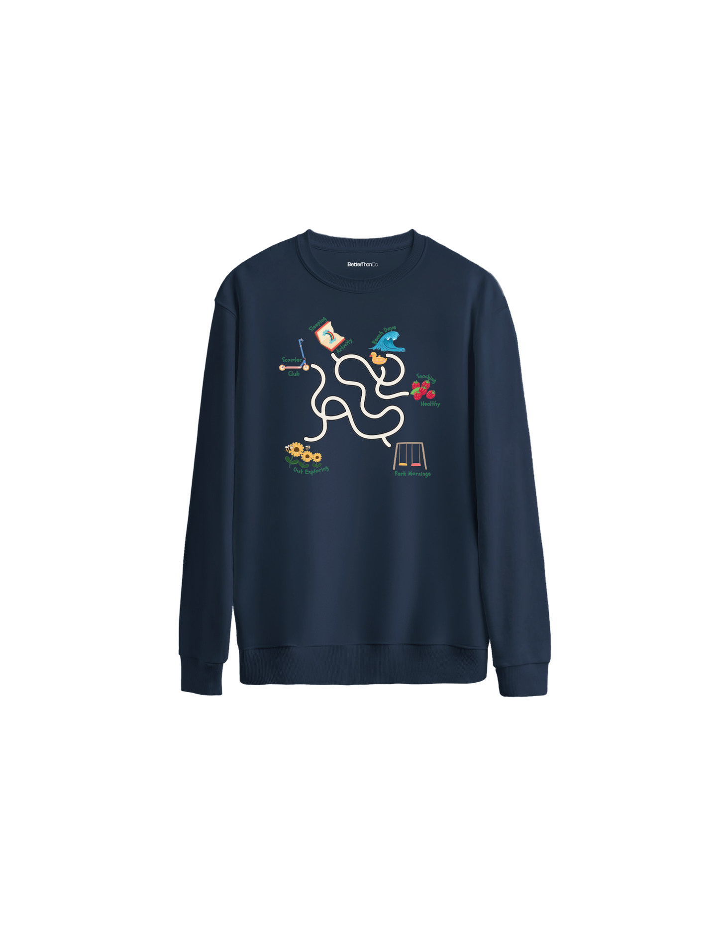 My Day Baskılı Oversize Bisiklet Yaka Çocuk Sweatshirt