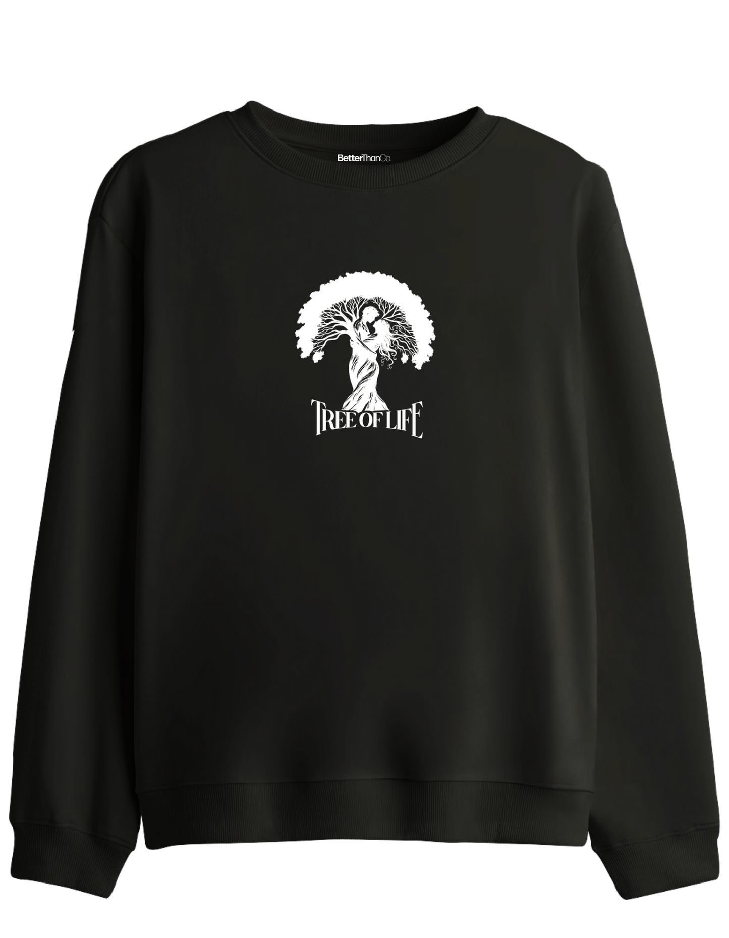 Tree Of Life Baskılı Bisiklet Yaka Sweatshirt