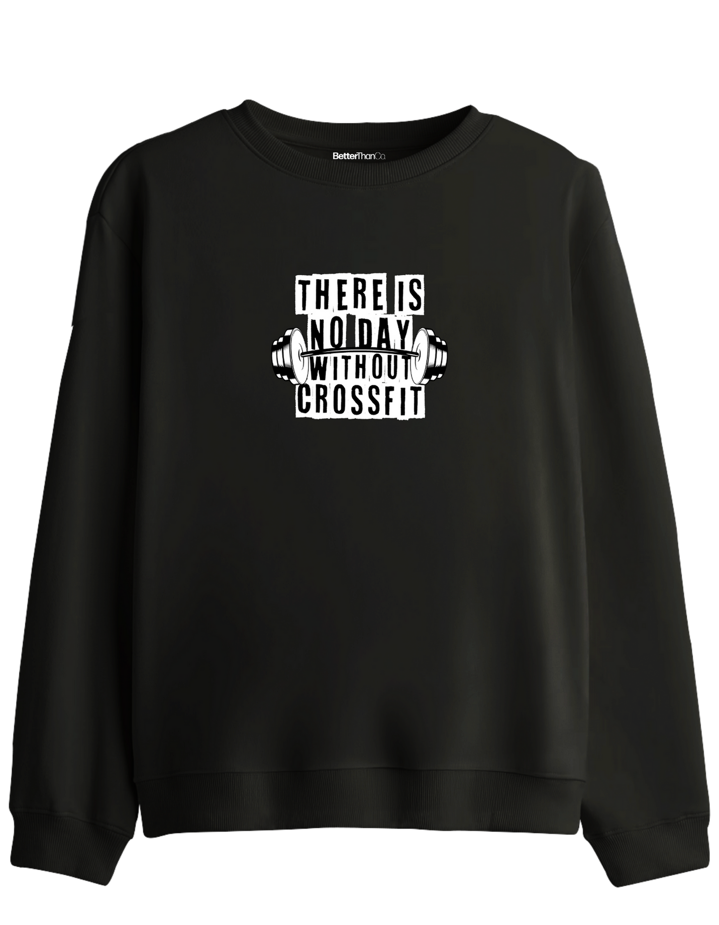 Crossfit Baskılı Bisiklet Yaka Sweatshirt