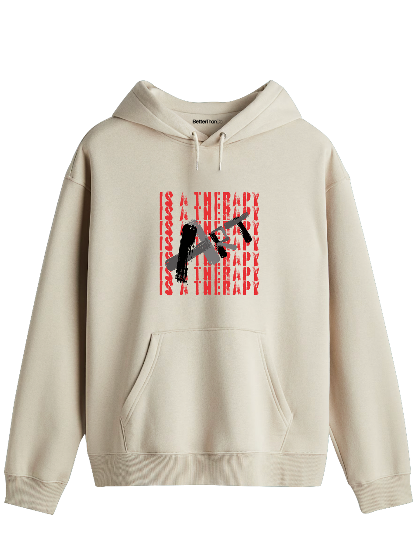 Art Is a Therapy Baskılı Unisex Kapüşonlu Yaka Hoodie