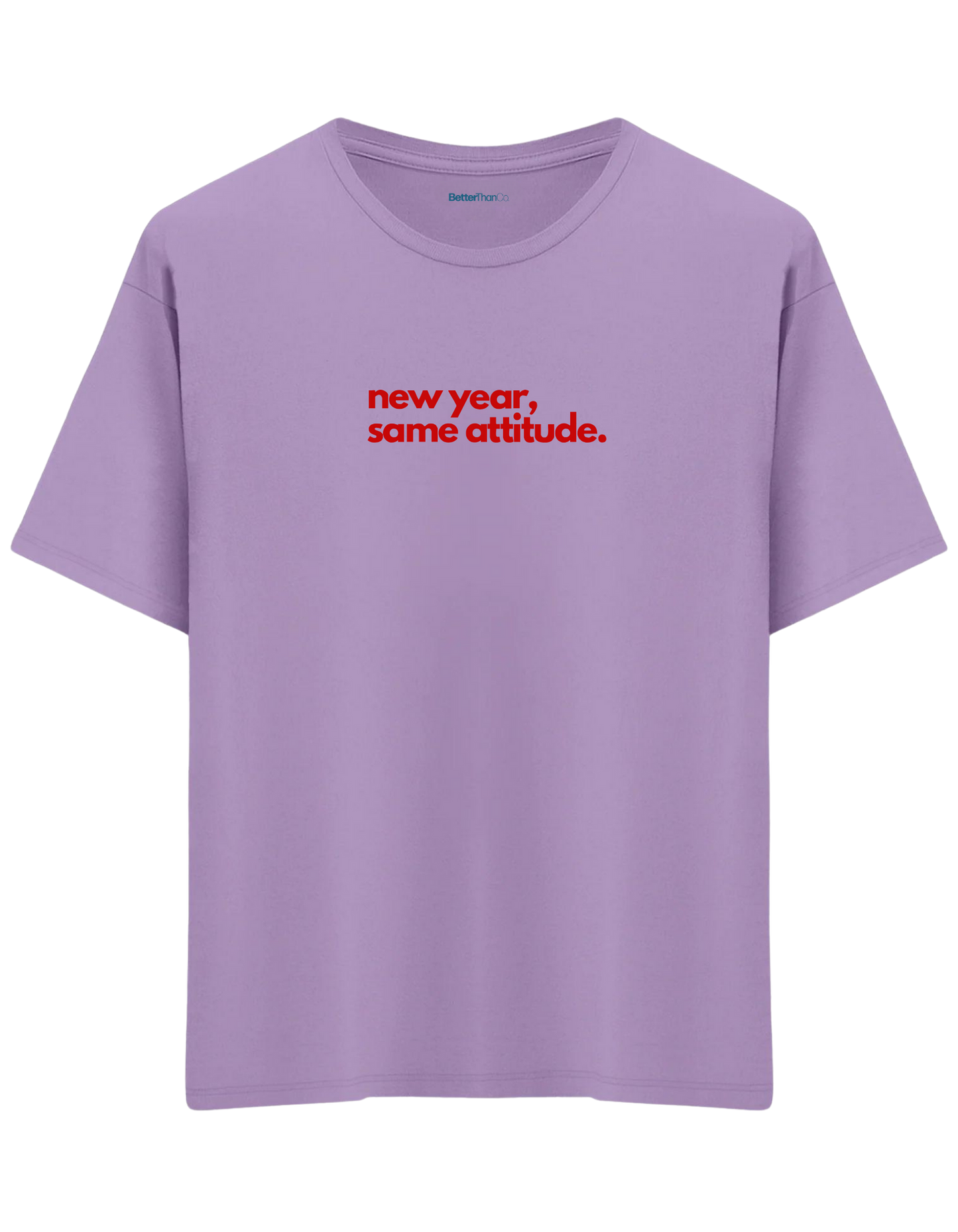 Happy New Year Baskılı Bisiklet Yaka Oversize T-shirt