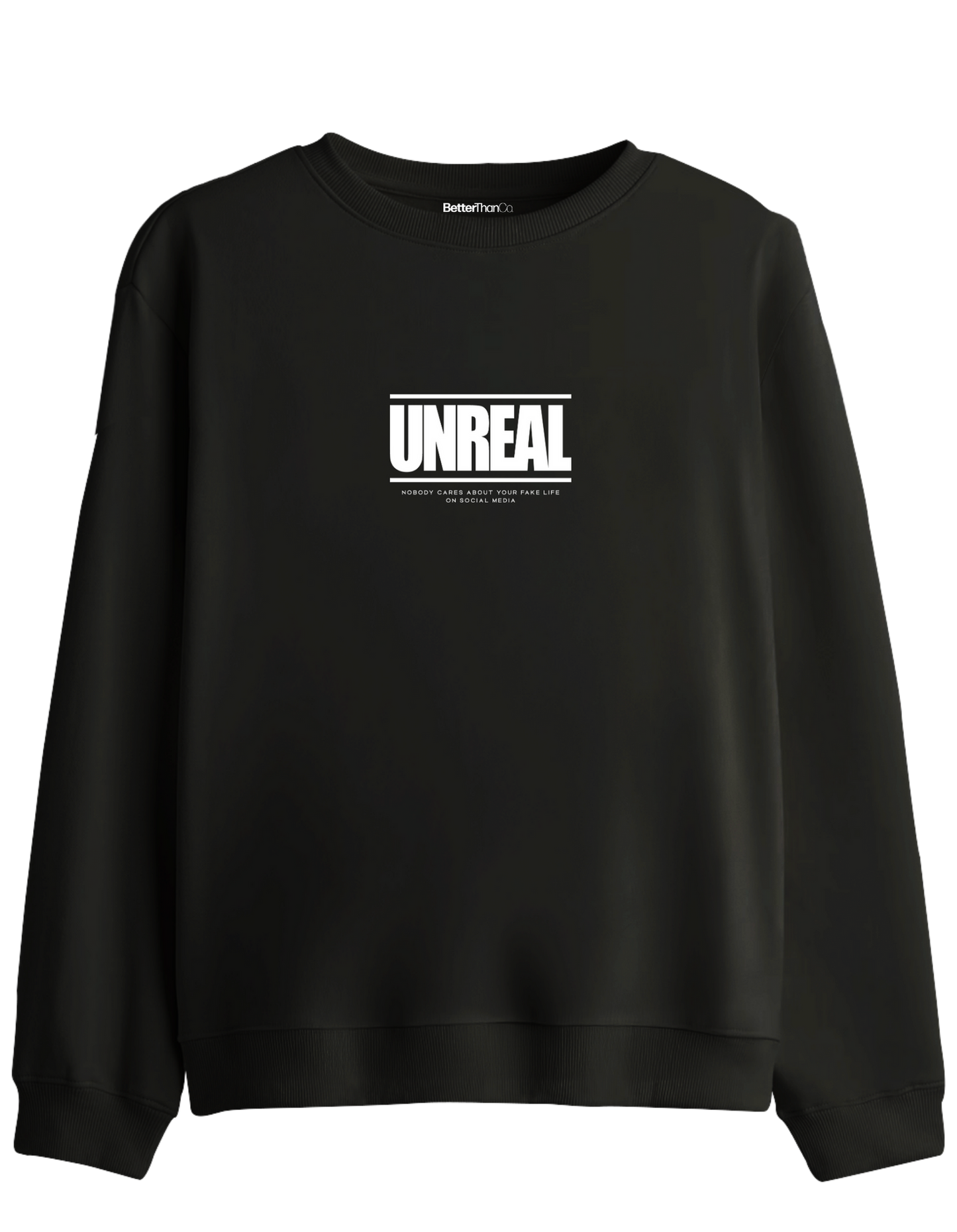 Unreal Baskılı Bisiklet Yaka Sweatshirt