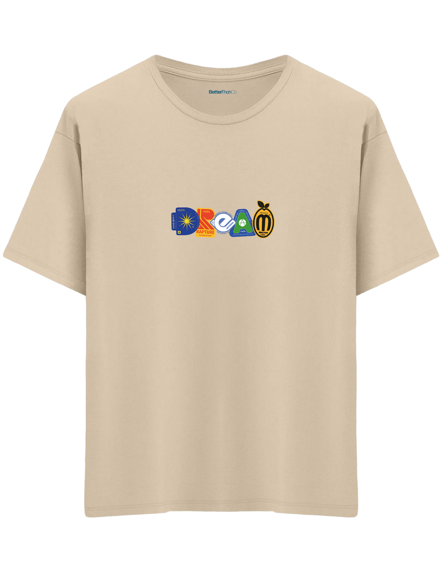 Dream Baskılı Bisiklet Yaka Oversize T-shirt