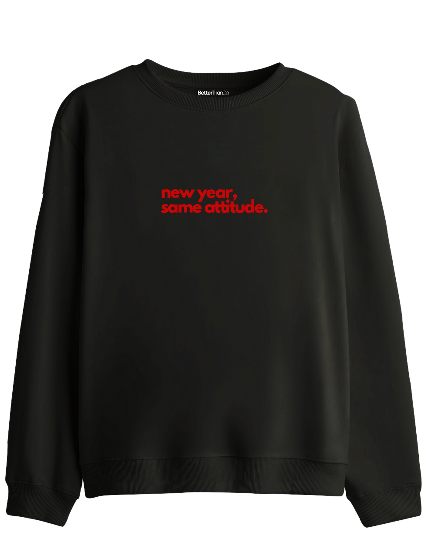 Happy New Year Baskılı Bisiklet Yaka Sweatshirt