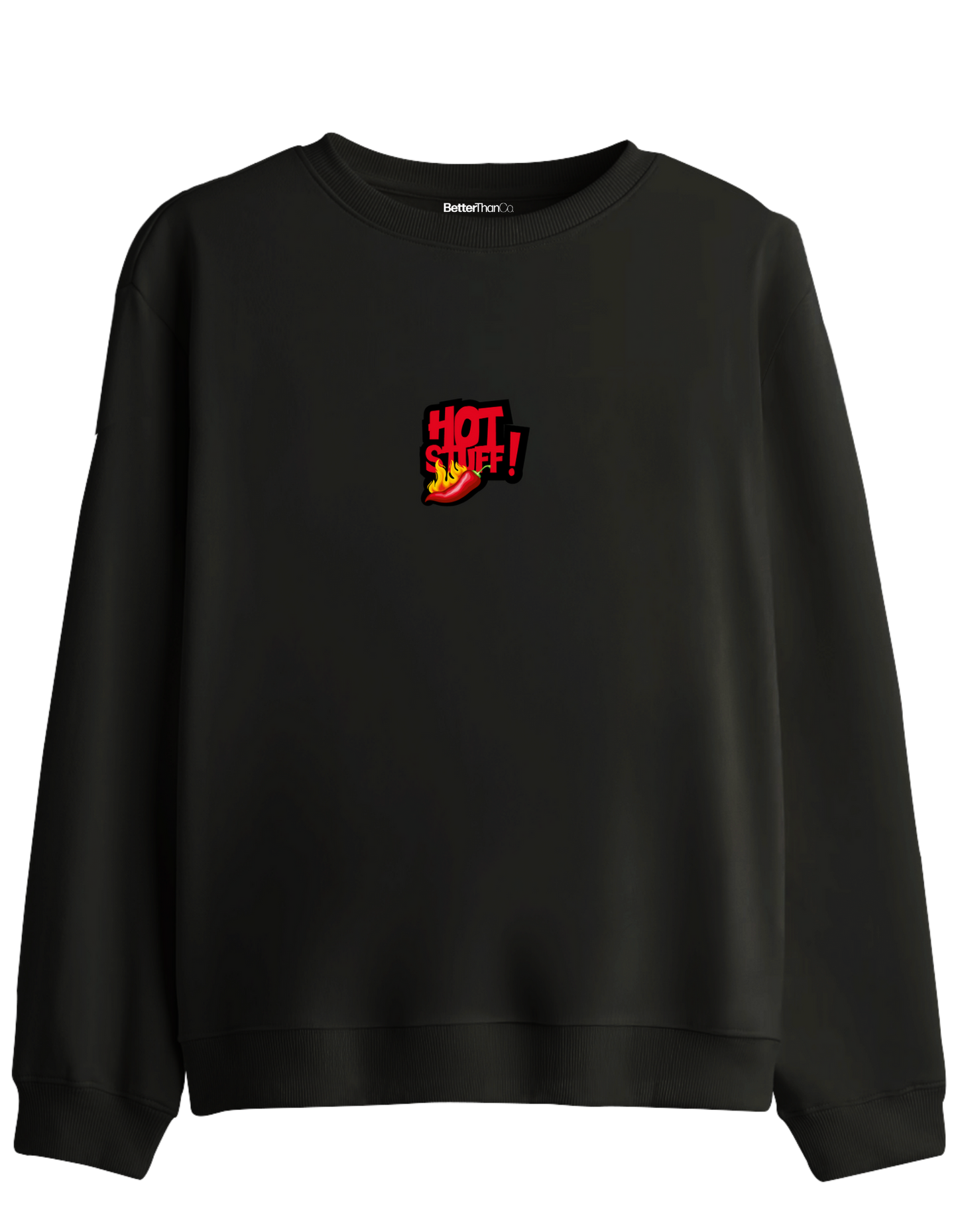 Hot Stuff Baskılı Bisiklet Yaka Sweatshirt