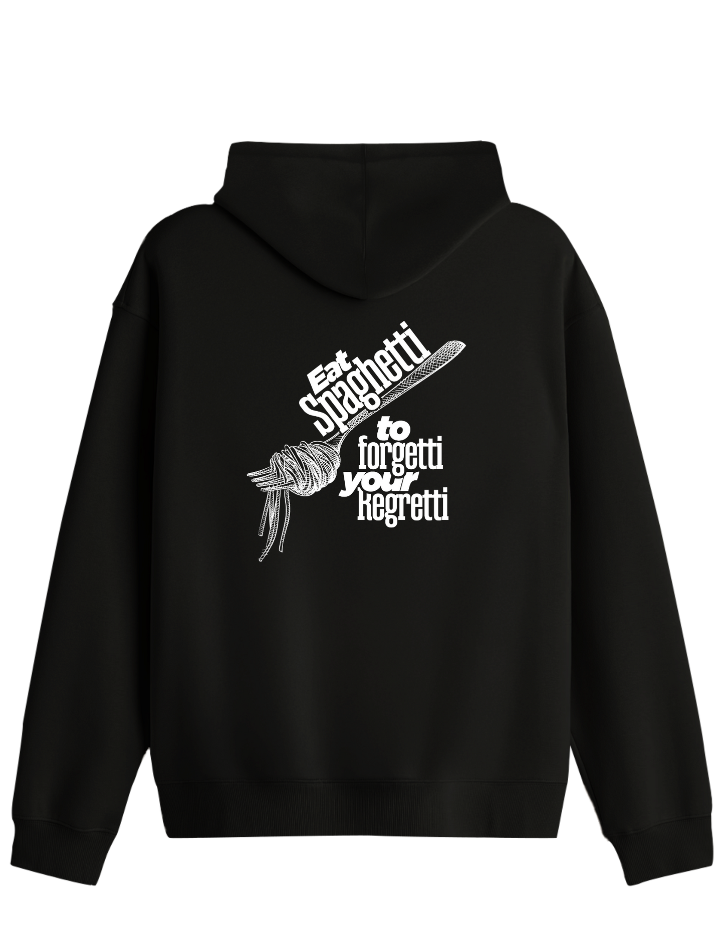 Spaghetti Baskılı Unisex Kapüşonlu Yaka Hoodie