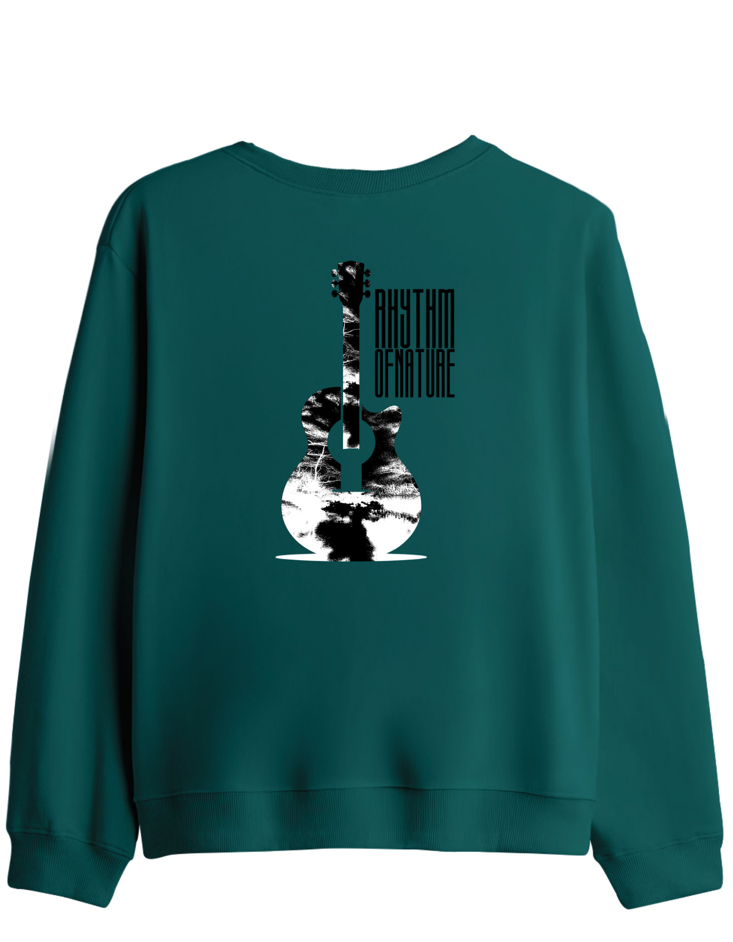 Rhythm Of Nature Baskılı Bisiklet Yaka Sweatshirt