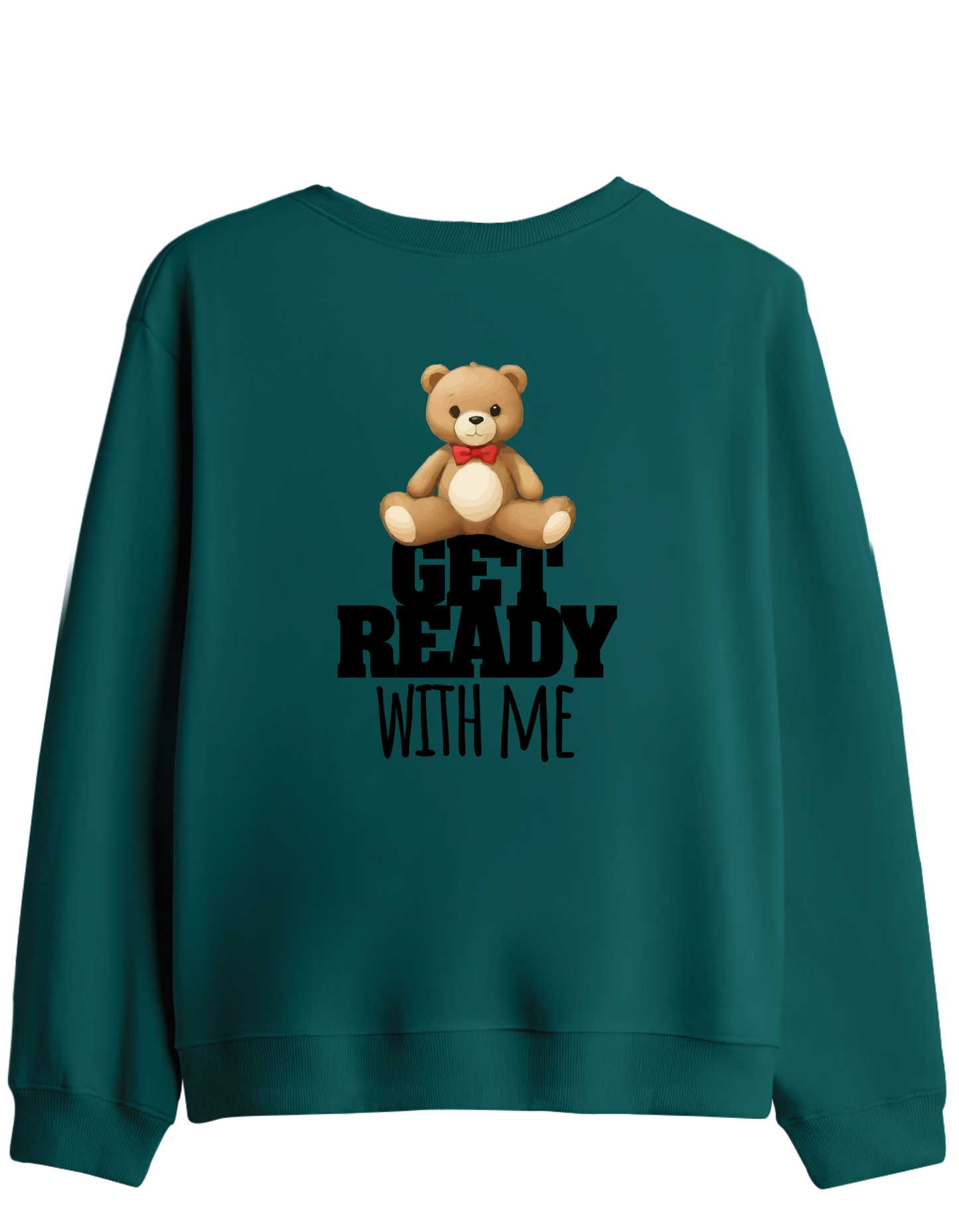 With Me Baskılı Bisiklet Yaka Sweatshirt