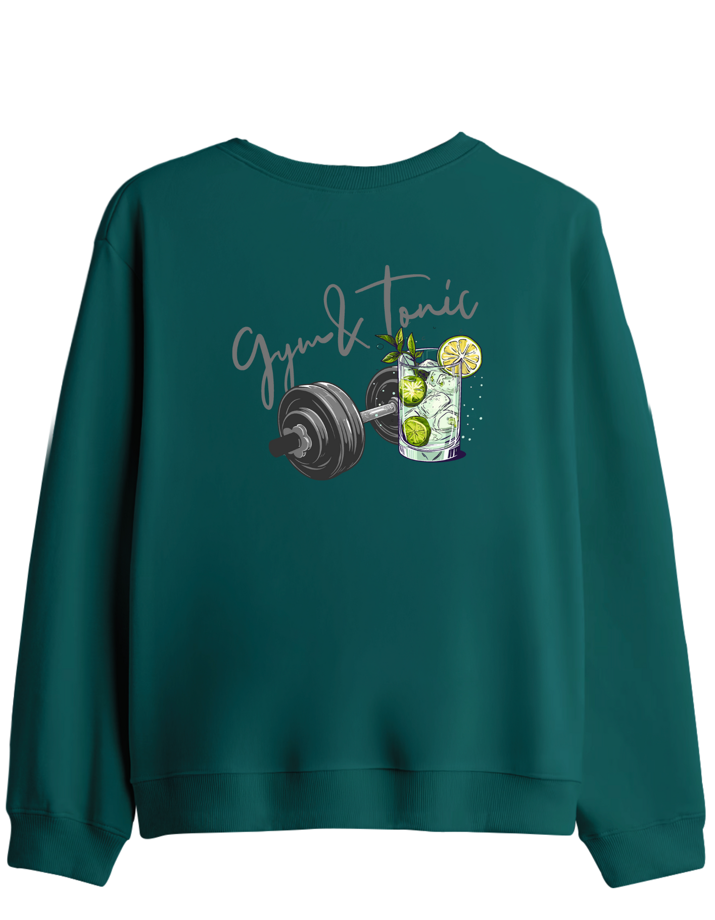 Gym Tonic Baskılı Bisiklet Yaka Sweatshirt