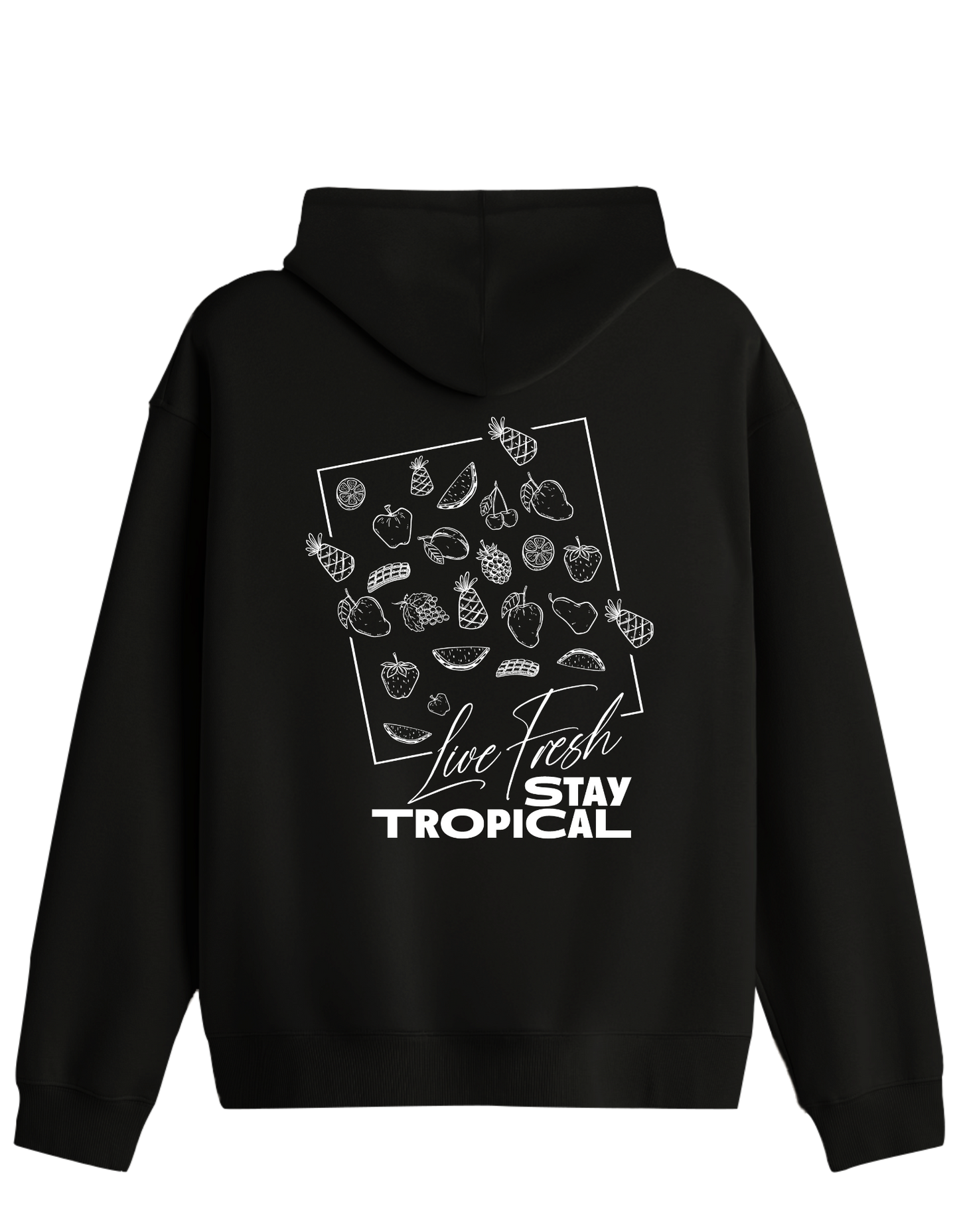 Tropical Baskılı Unisex Kapüşonlu Yaka Hoodie