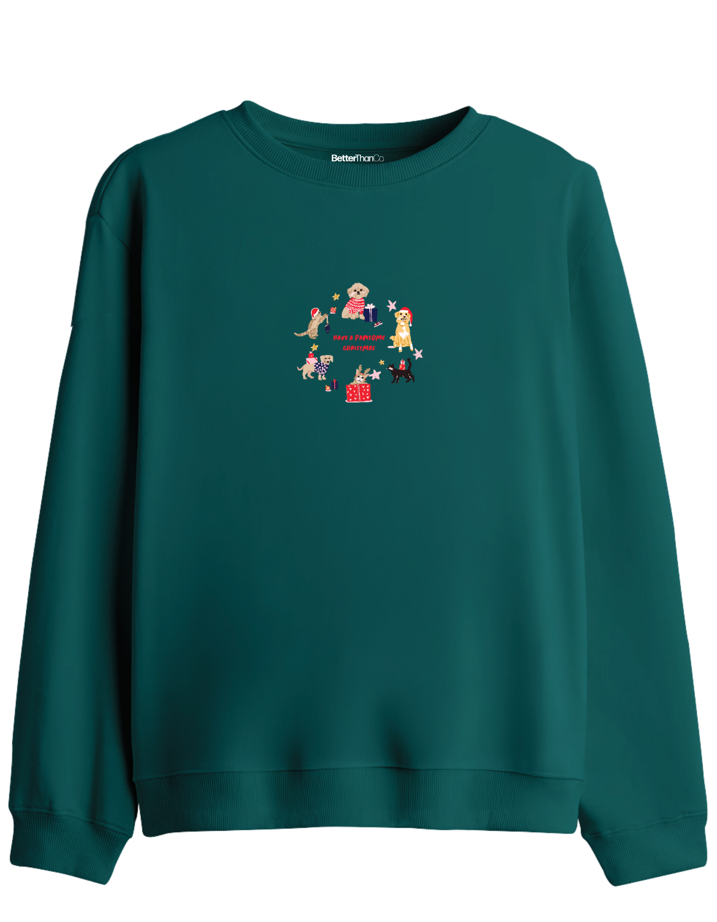 Paw-Mas Baskılı Bisiklet Yaka Sweatshirt