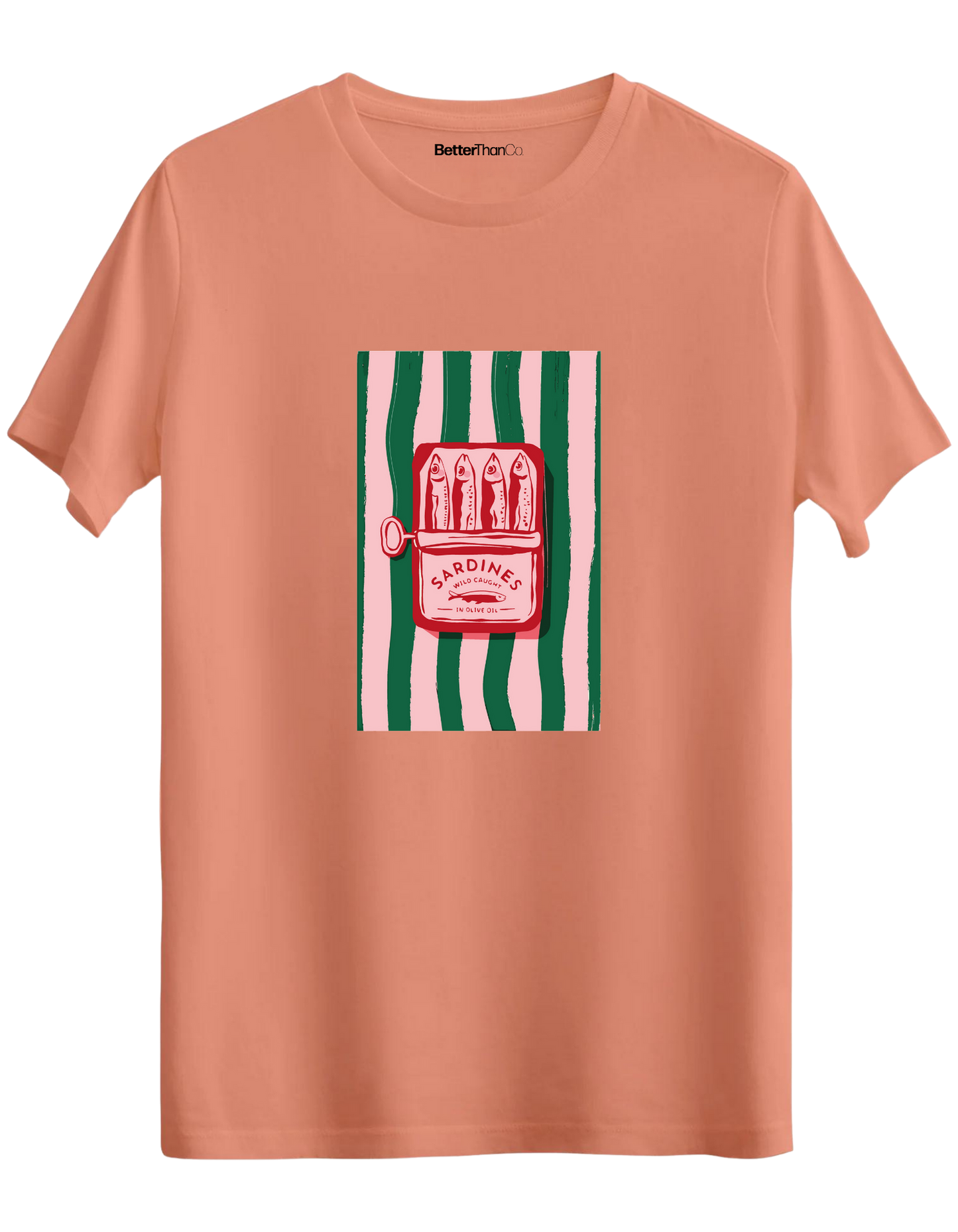 Sardines Baskılı Bisiklet Yaka Regular T-shirt