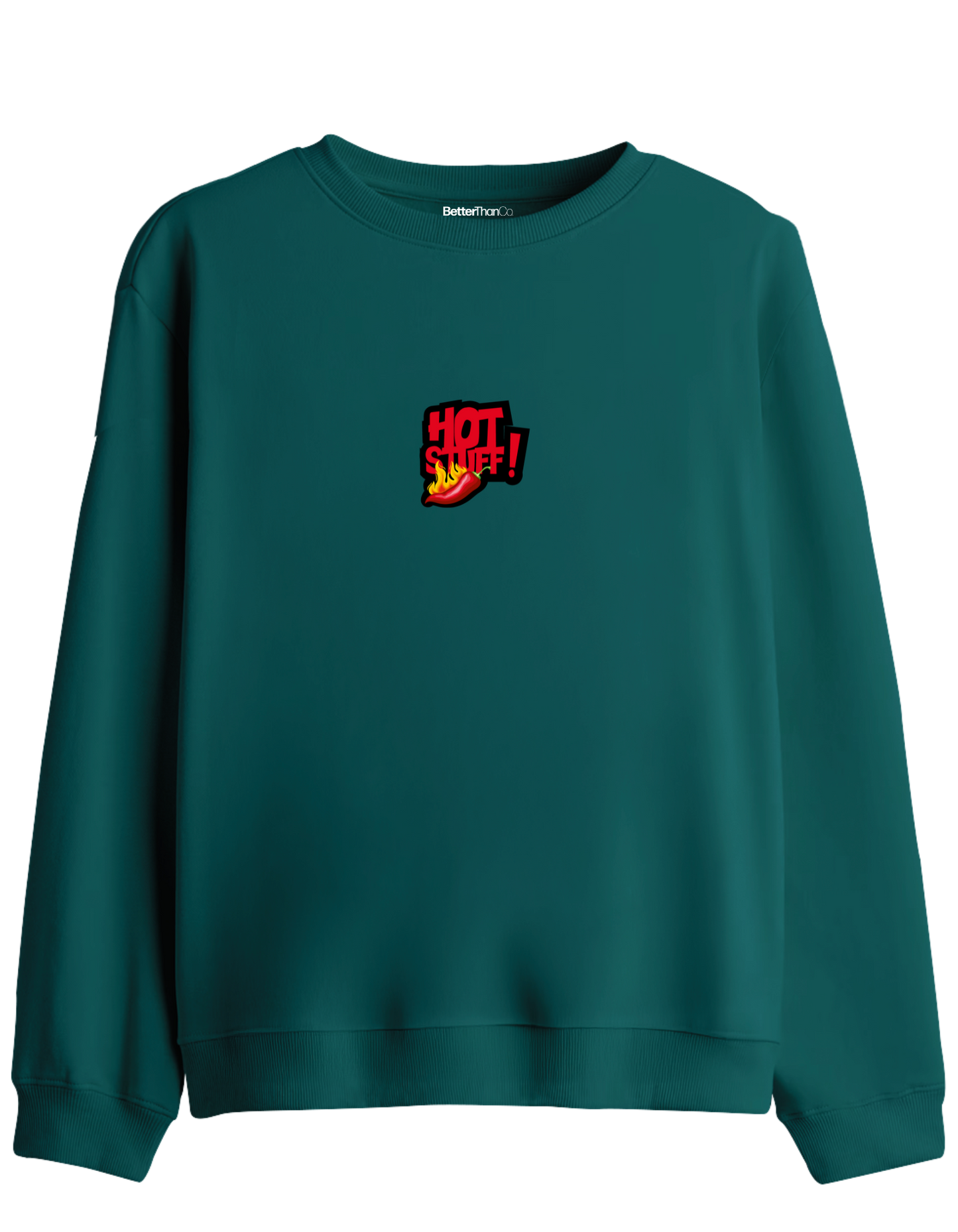 Hot Stuff Baskılı Bisiklet Yaka Sweatshirt