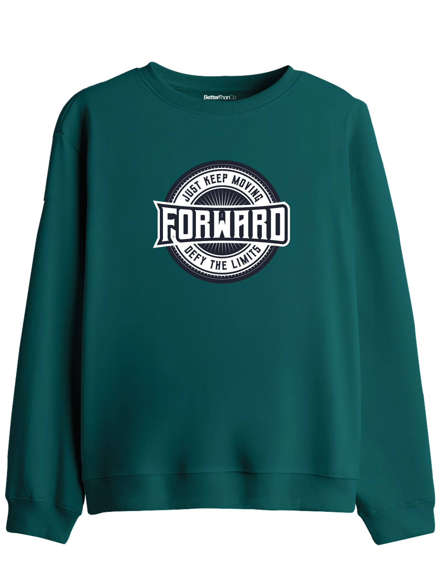 Forward Baskılı Bisiklet Yaka Sweatshirt