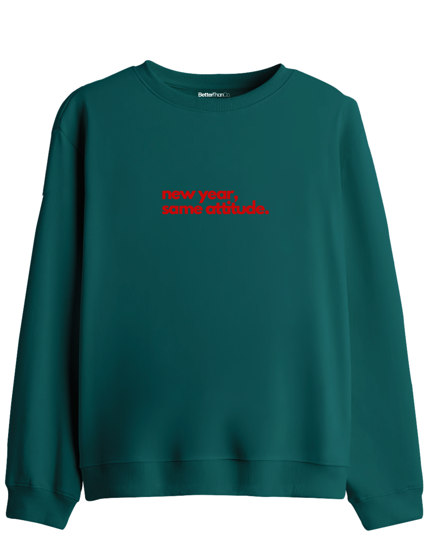 Happy New Year Baskılı Bisiklet Yaka Sweatshirt