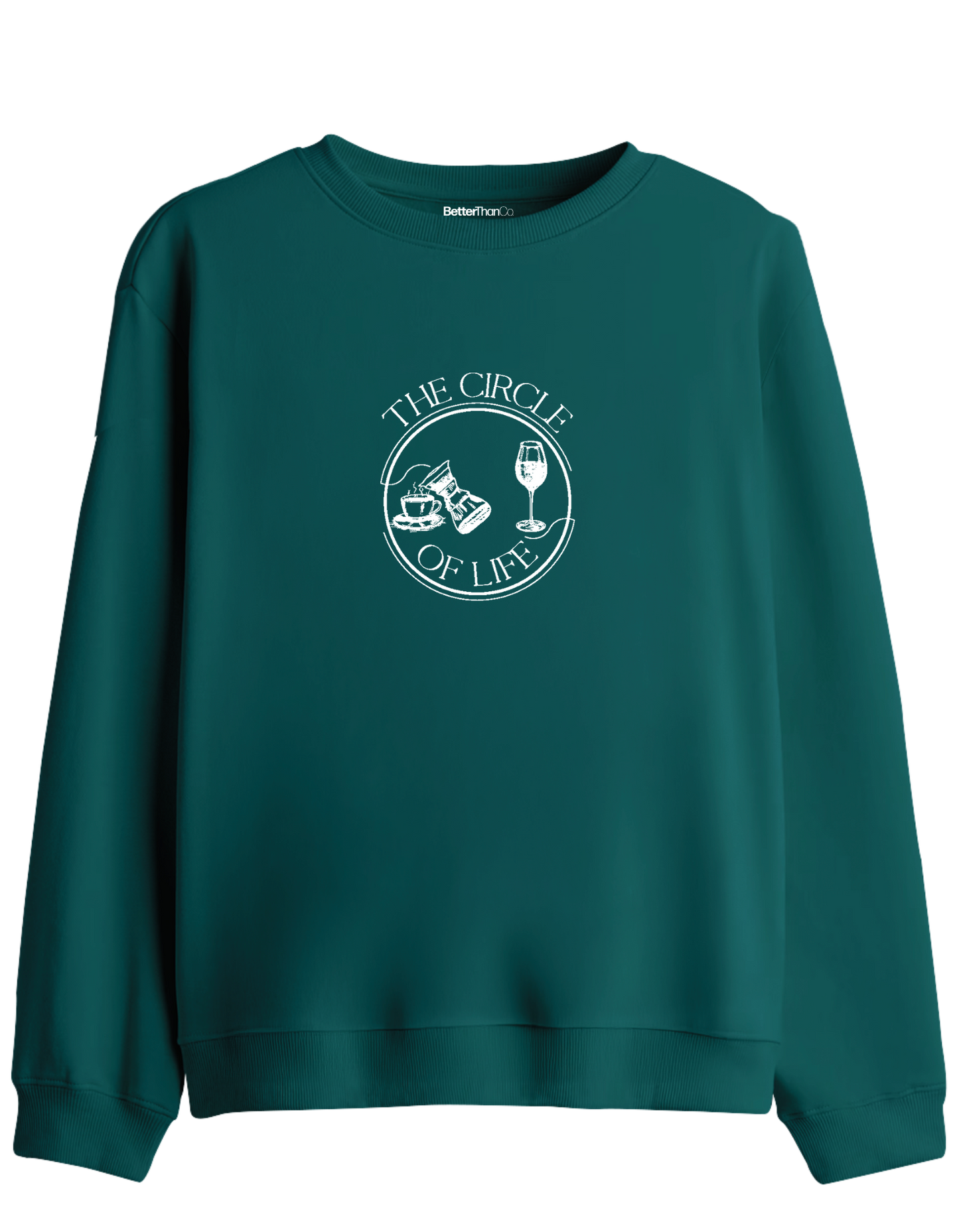 Circle Of Life Baskılı Bisiklet Yaka Sweatshirt