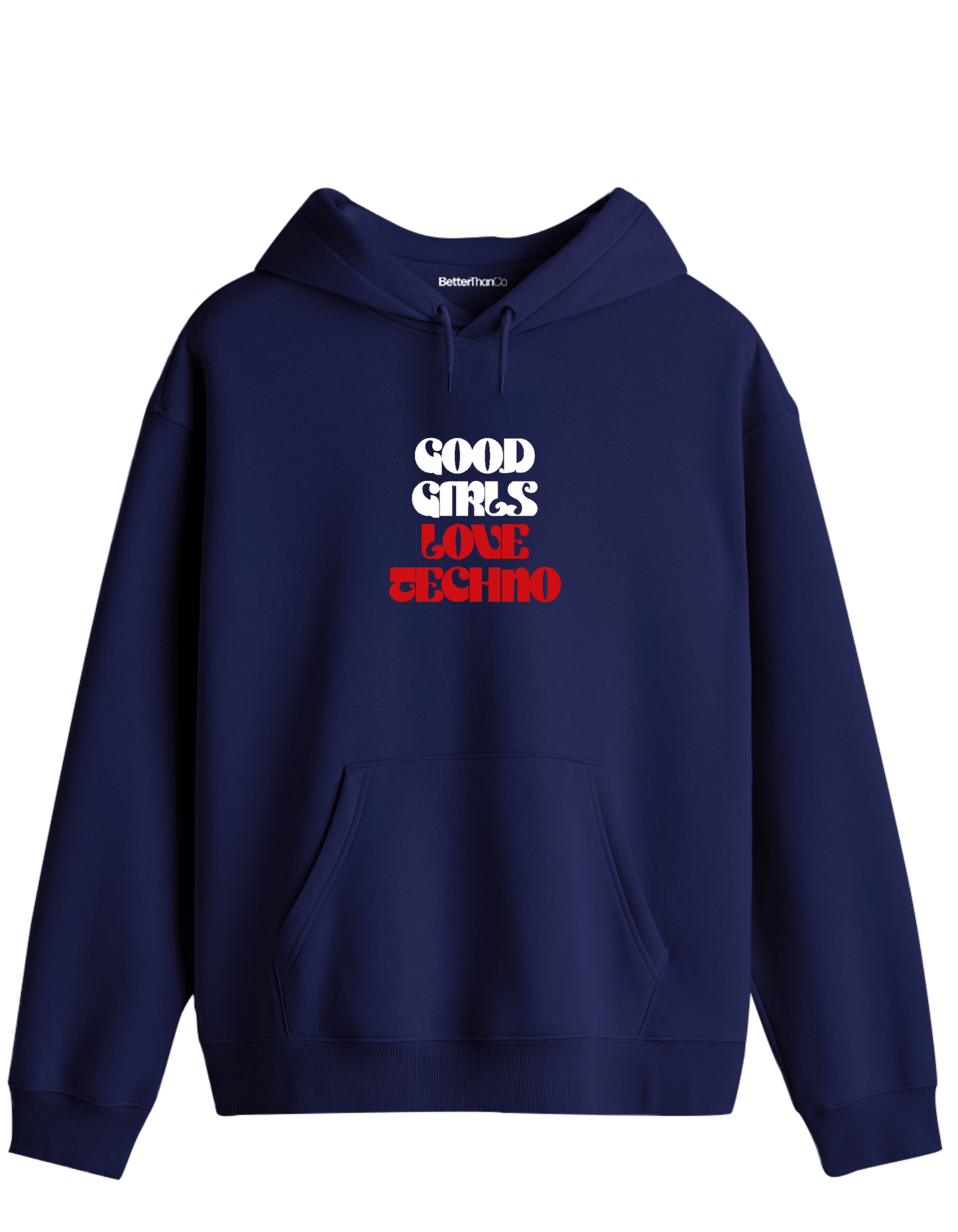 Techno Baskılı Unisex Kapüşonlu Yaka Hoodie