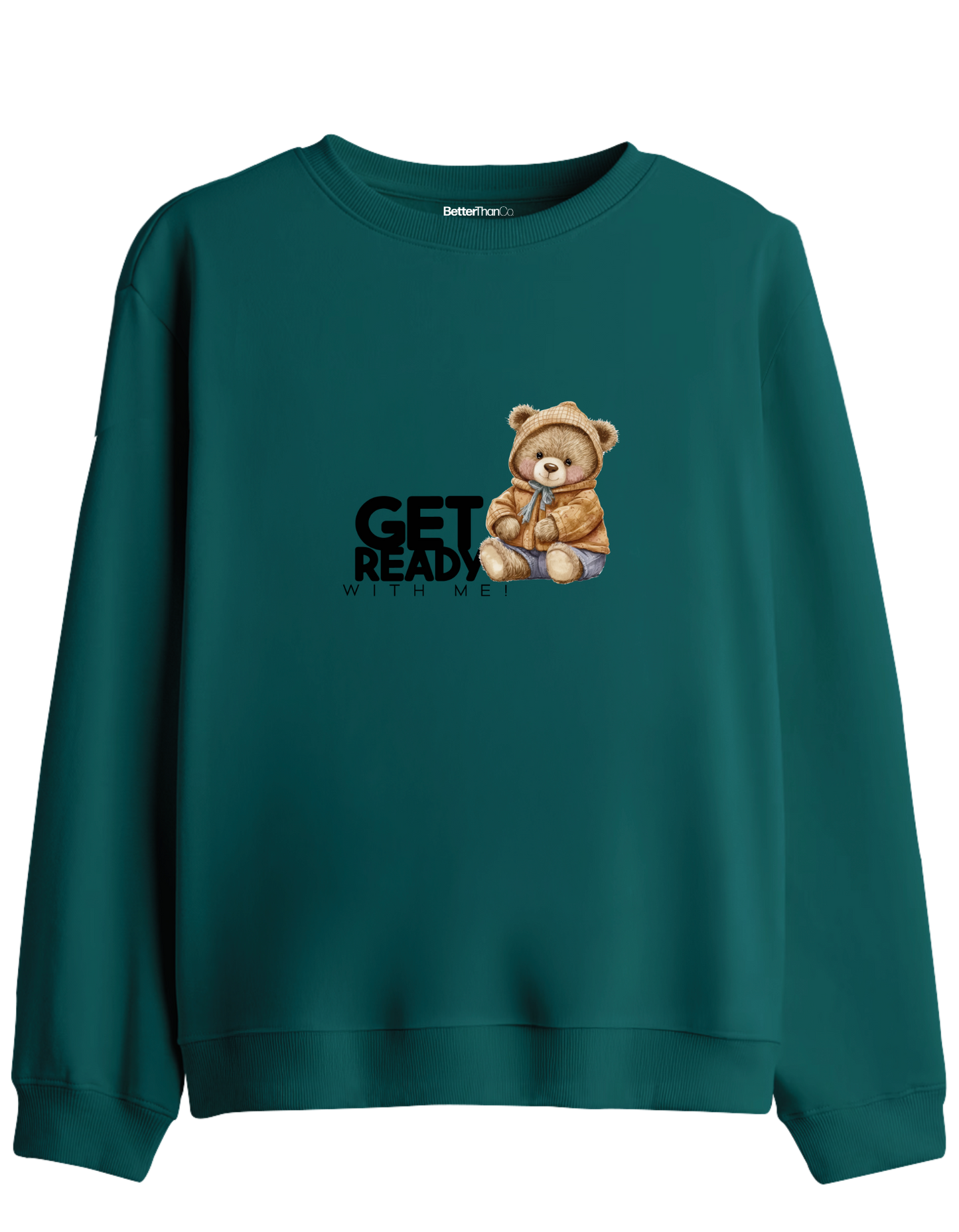 Get Ready Baskılı Bisiklet Yaka Sweatshirt