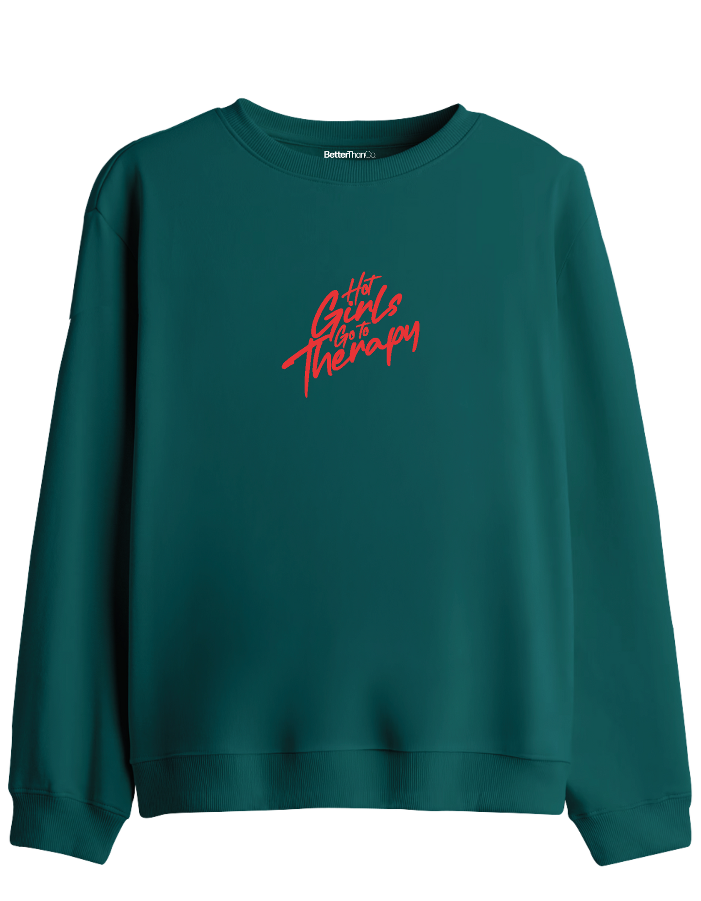 Therapy Baskılı Bisiklet Yaka Sweatshirt