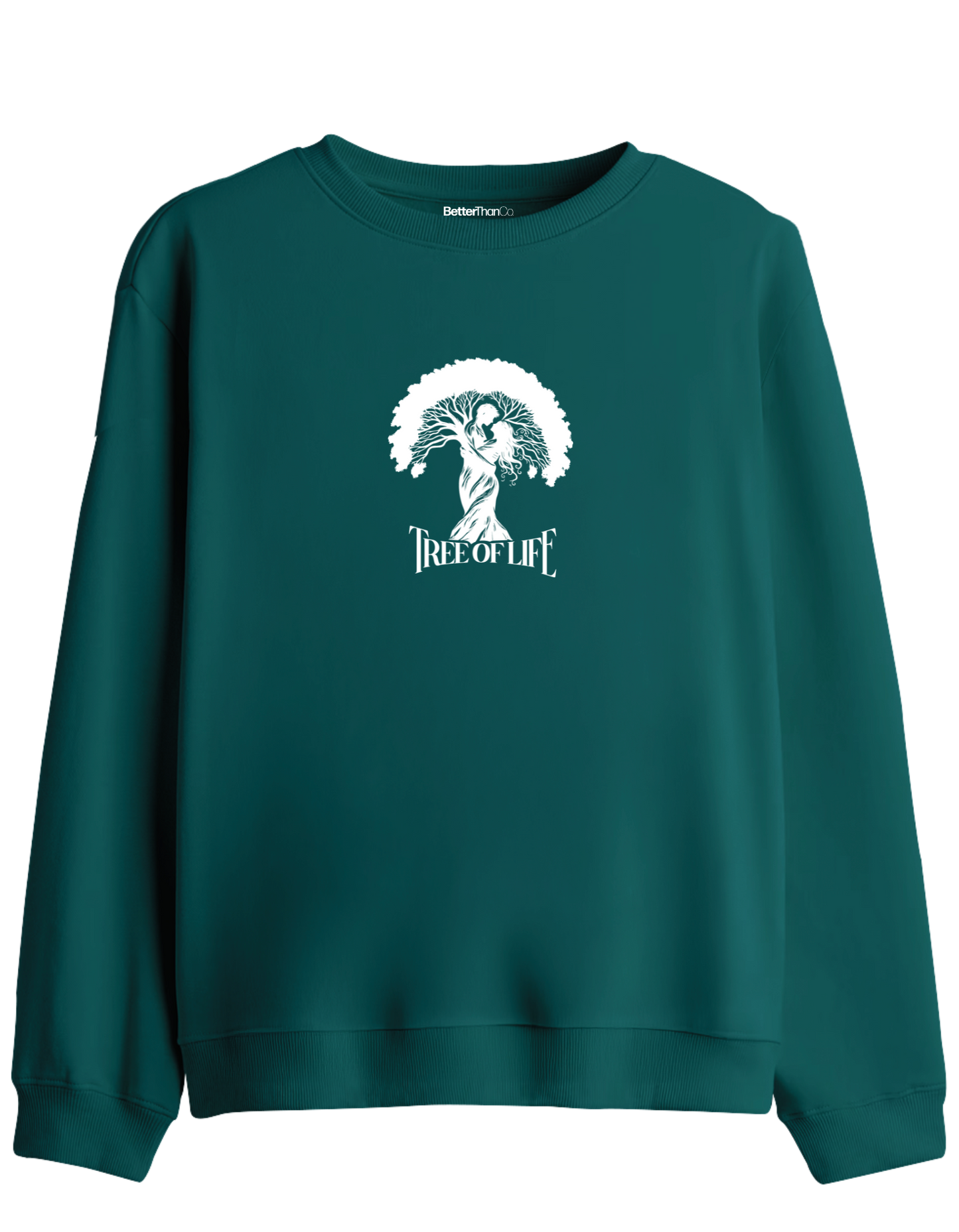 Tree Of Life Baskılı Bisiklet Yaka Sweatshirt
