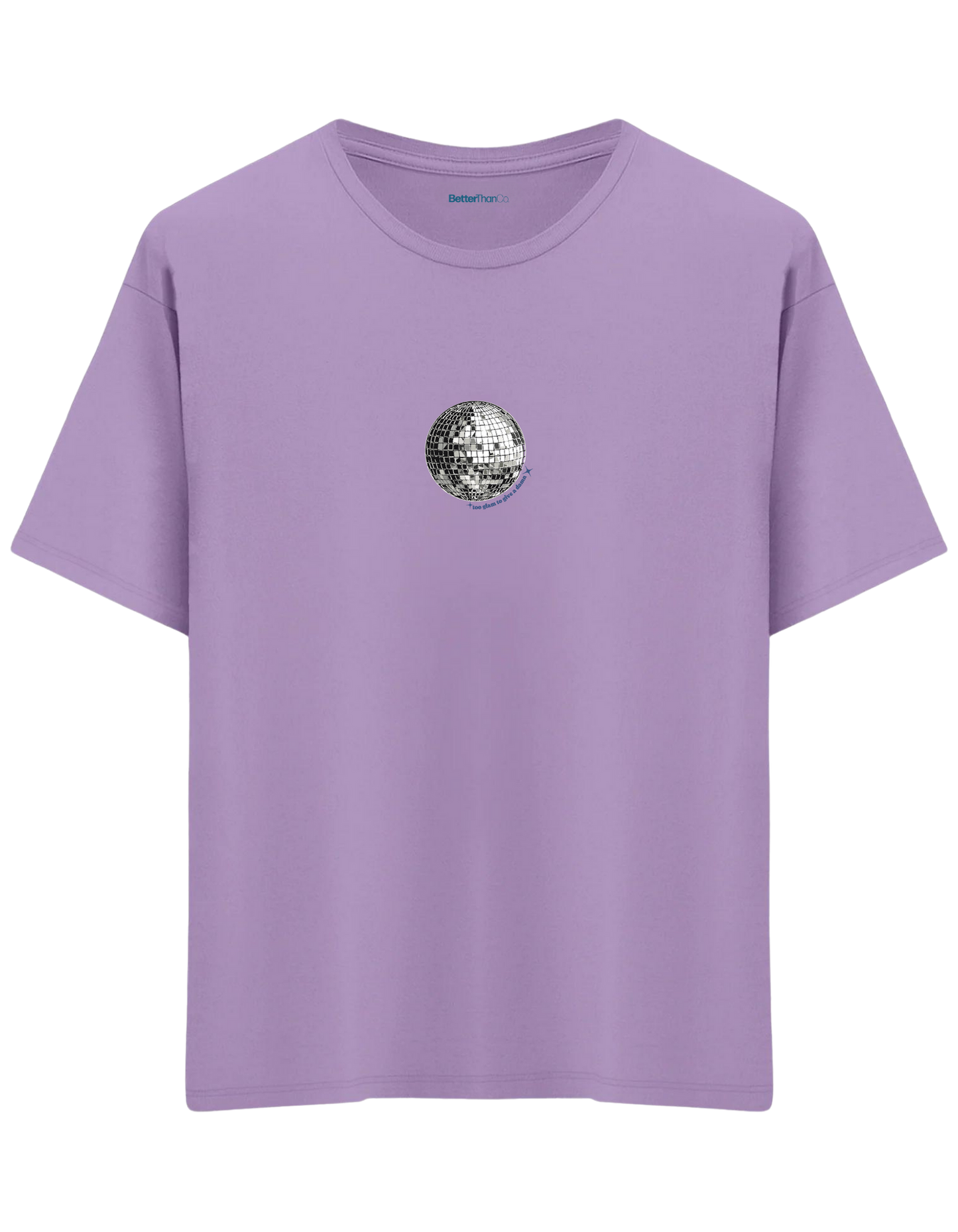 Disco Baskılı Bisiklet Yaka Oversize T-shirt