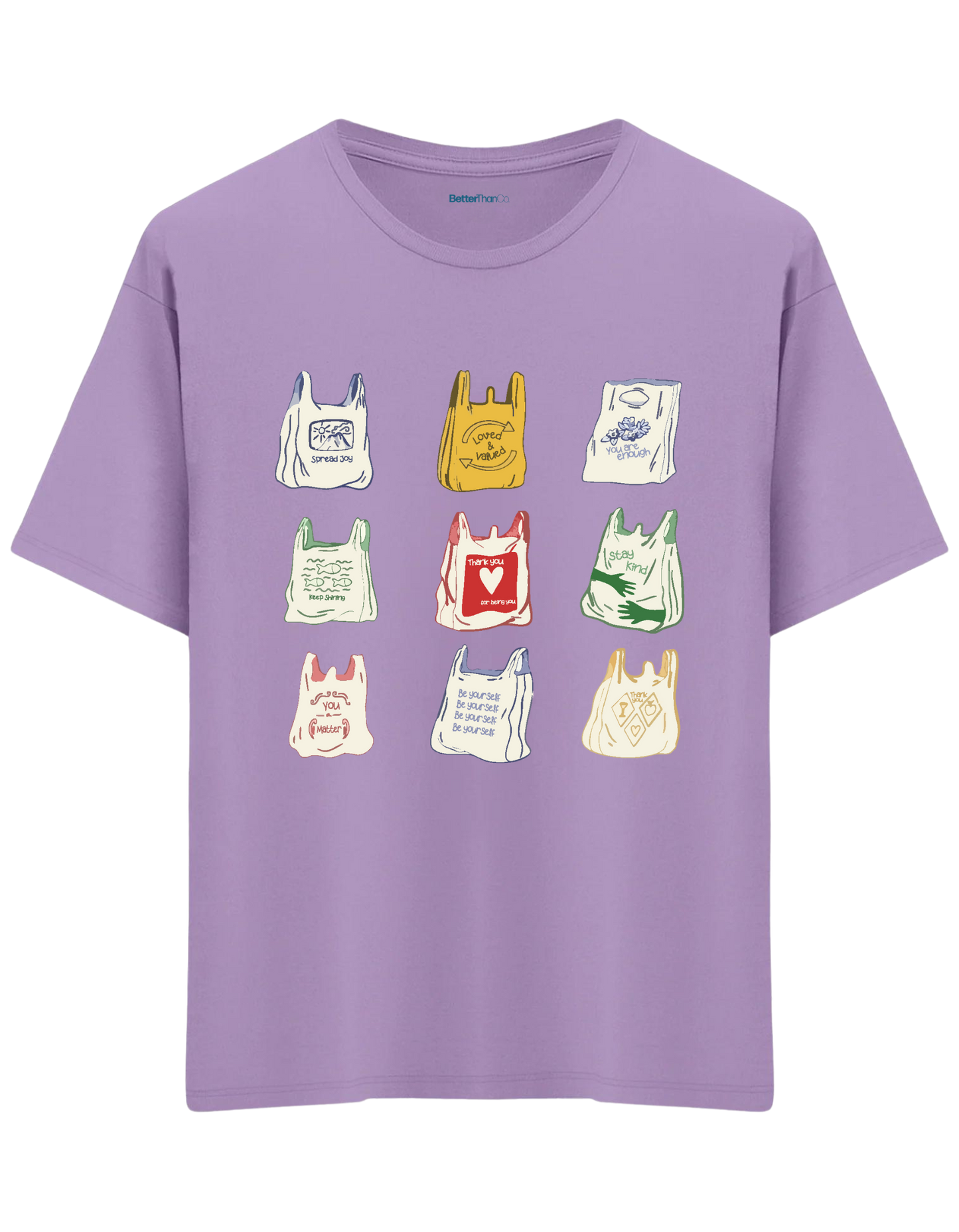 Bags Baskılı Bisiklet Yaka Oversize T-shirt