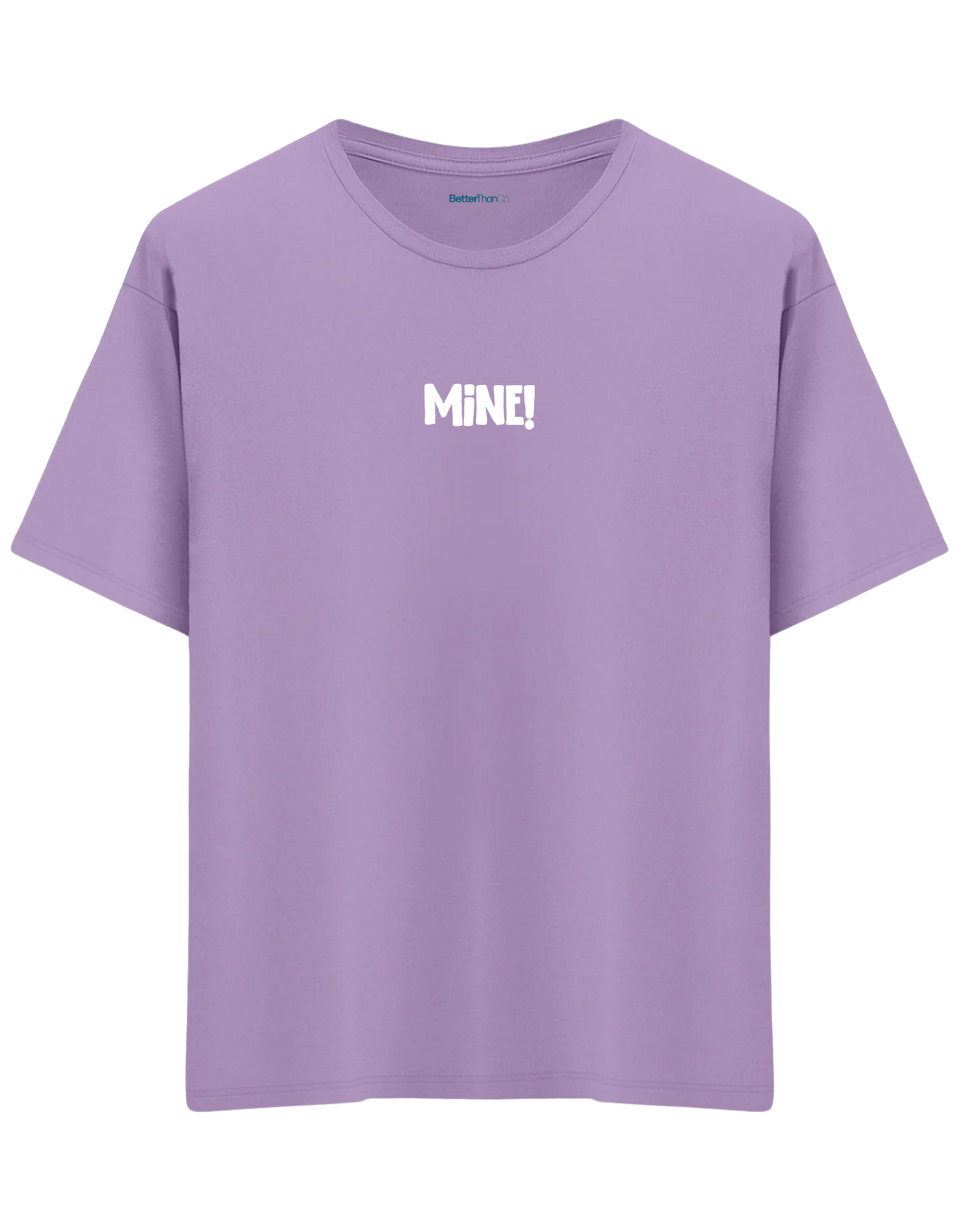 Mine! Baskılı Bisiklet Yaka Oversize T-shirt