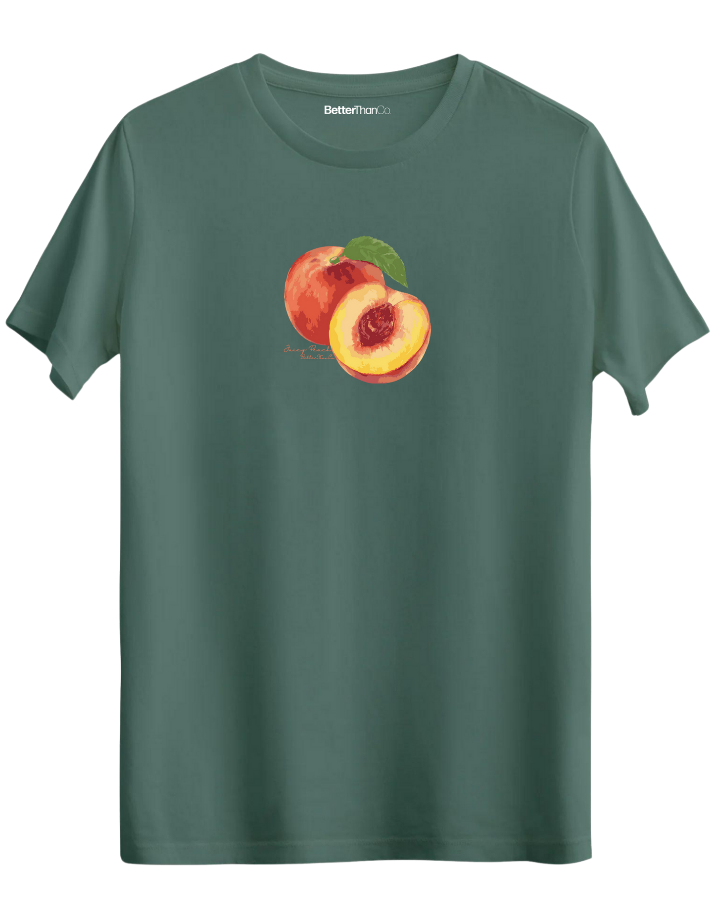 Peach Baskılı Bisiklet Yaka Regular T-shirt