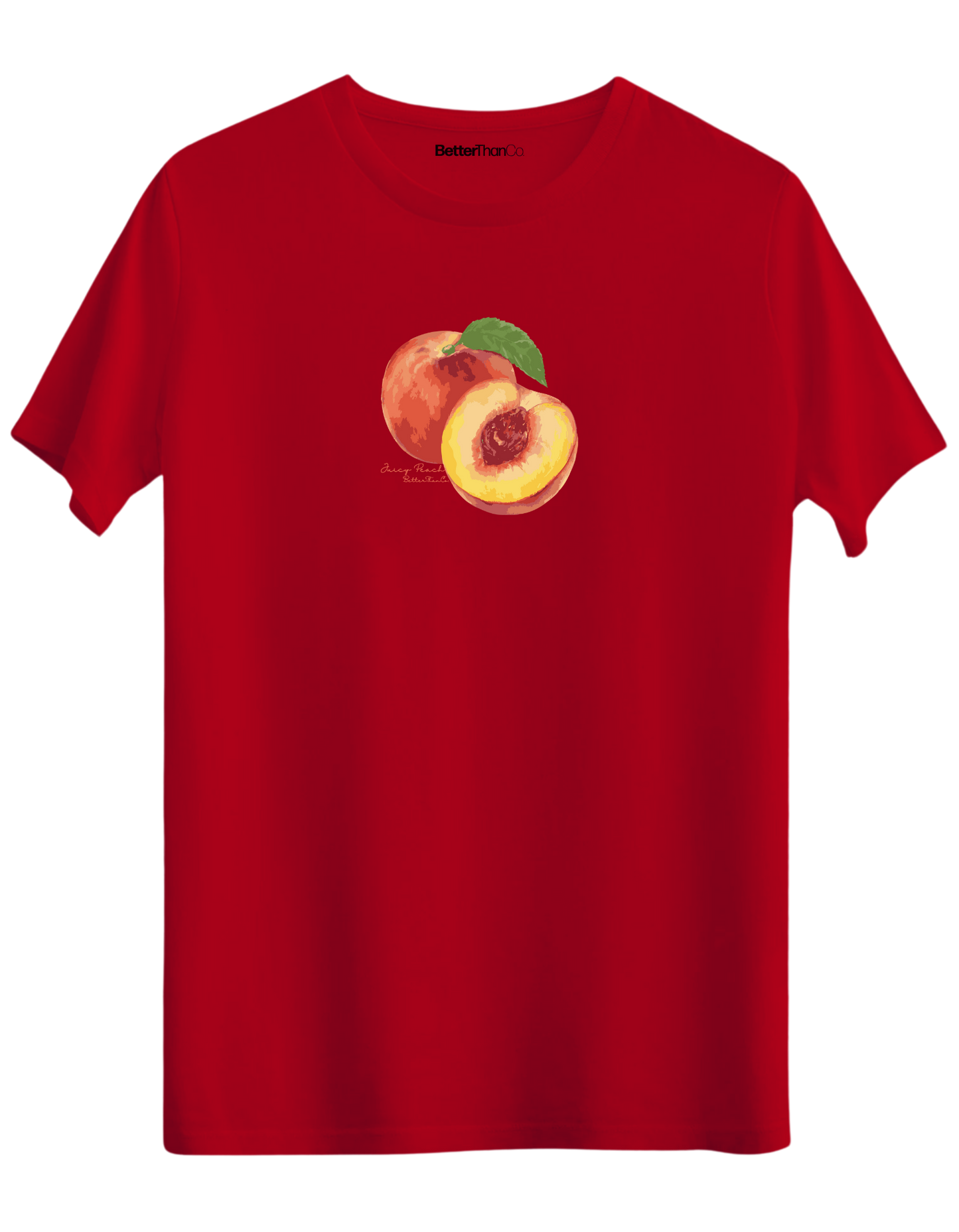 Peach Baskılı Bisiklet Yaka Regular T-shirt
