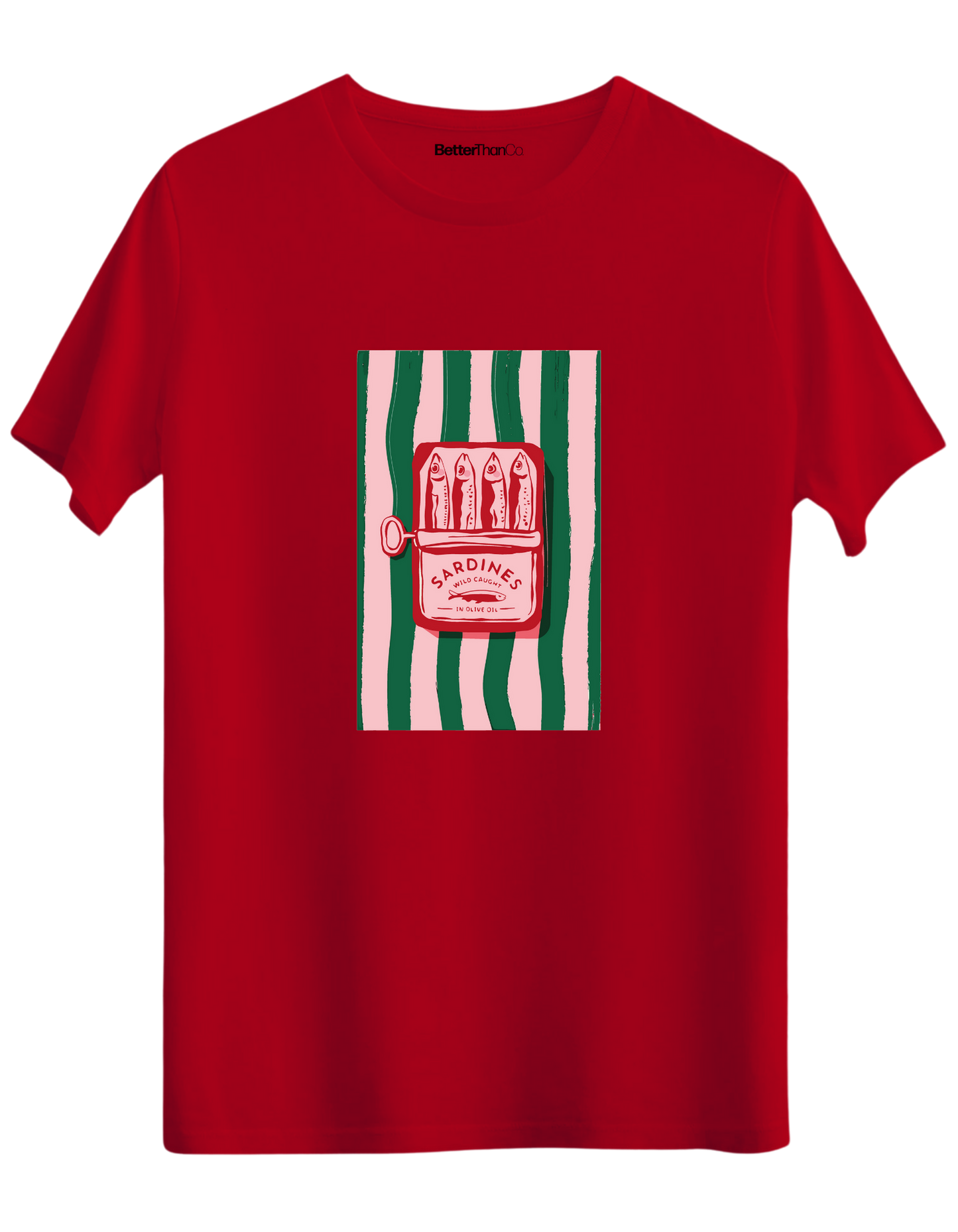Sardines Baskılı Bisiklet Yaka Regular T-shirt