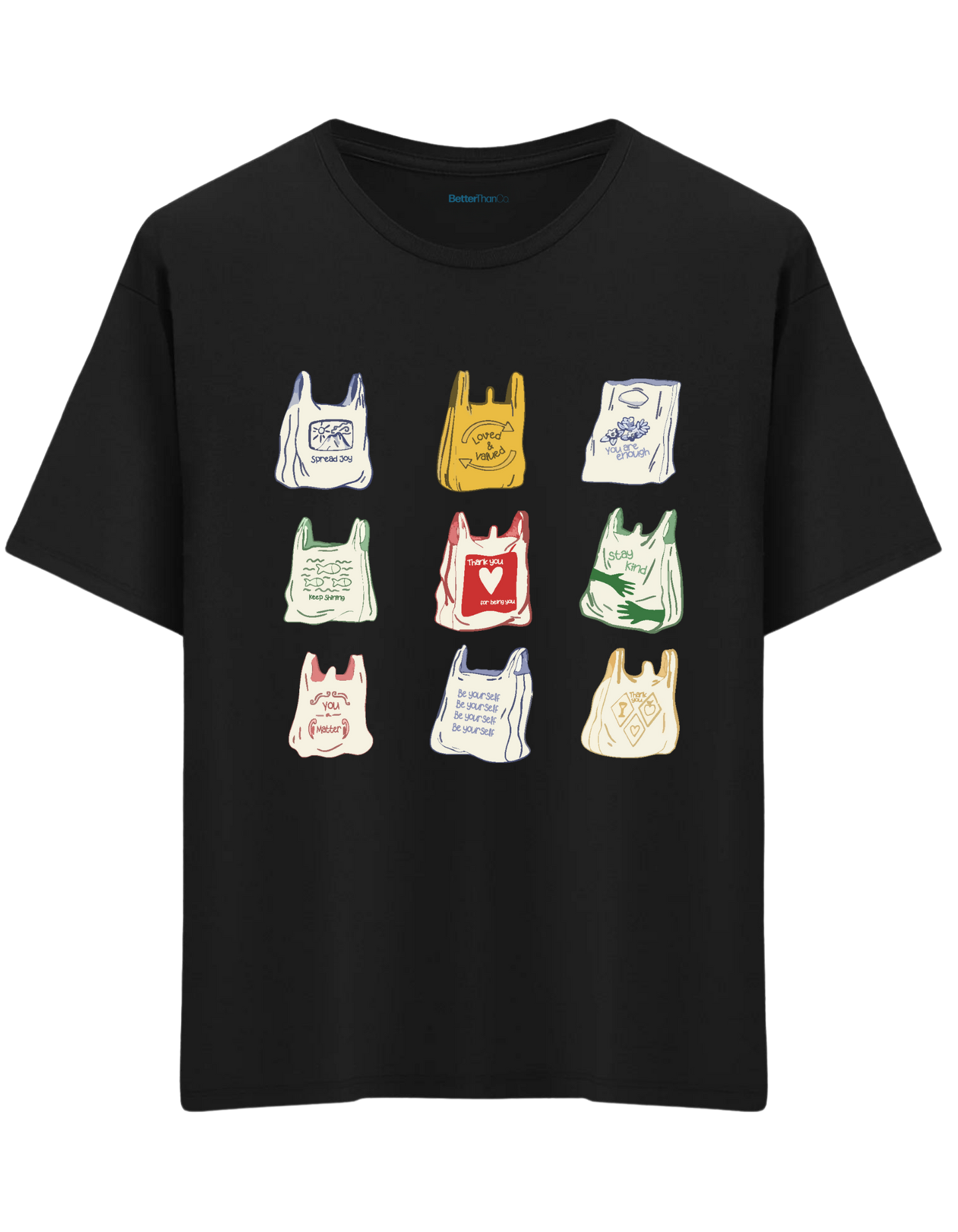 Bags Baskılı Bisiklet Yaka Oversize T-shirt