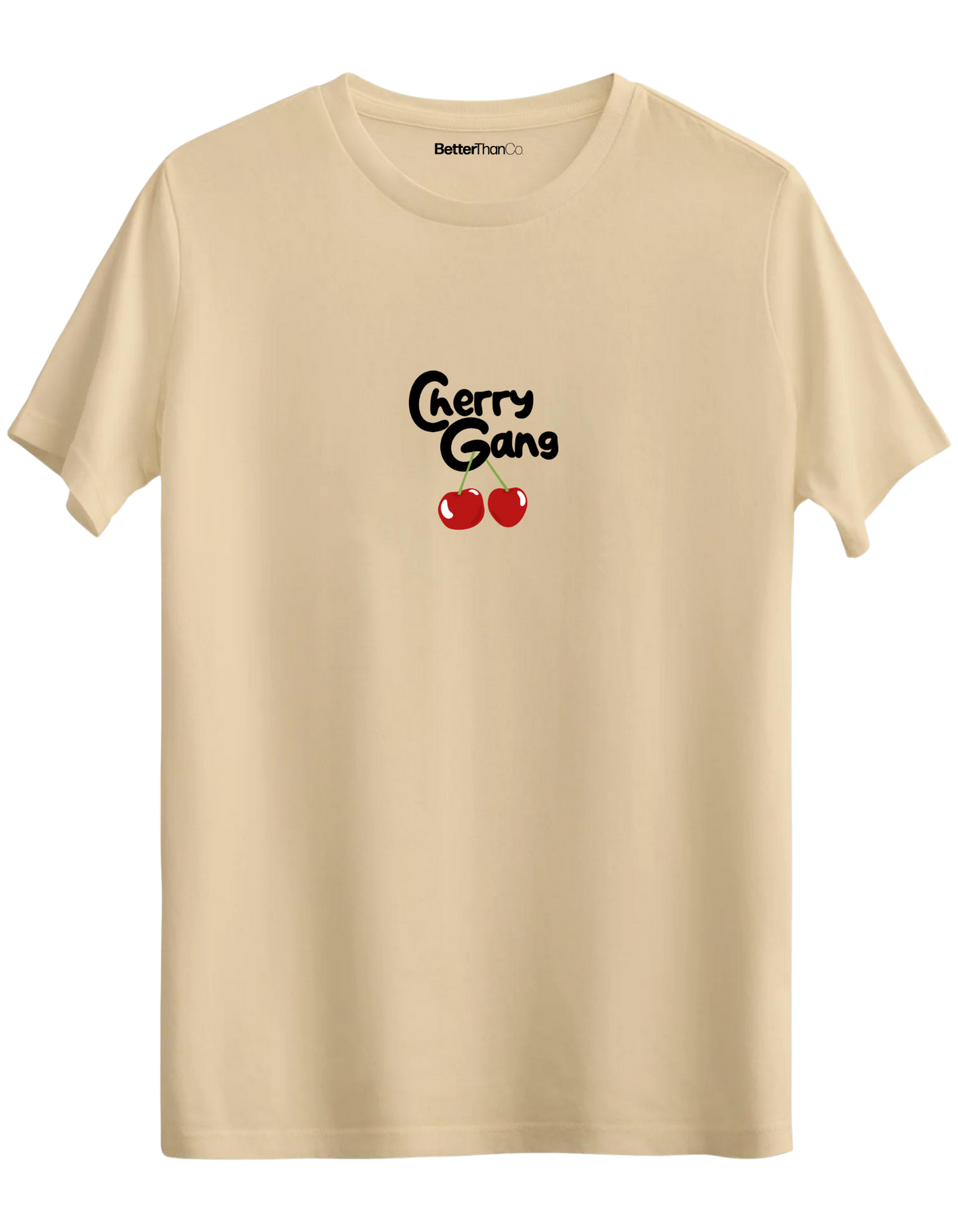 Cherry Gang Baskılı Bisiklet Yaka Regular T-shirt