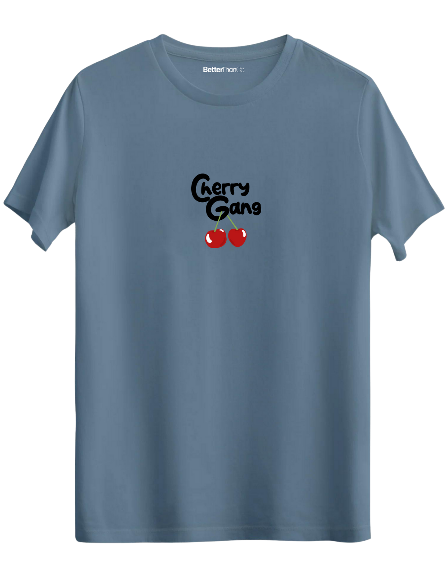 Cherry Gang Baskılı Bisiklet Yaka Regular T-shirt