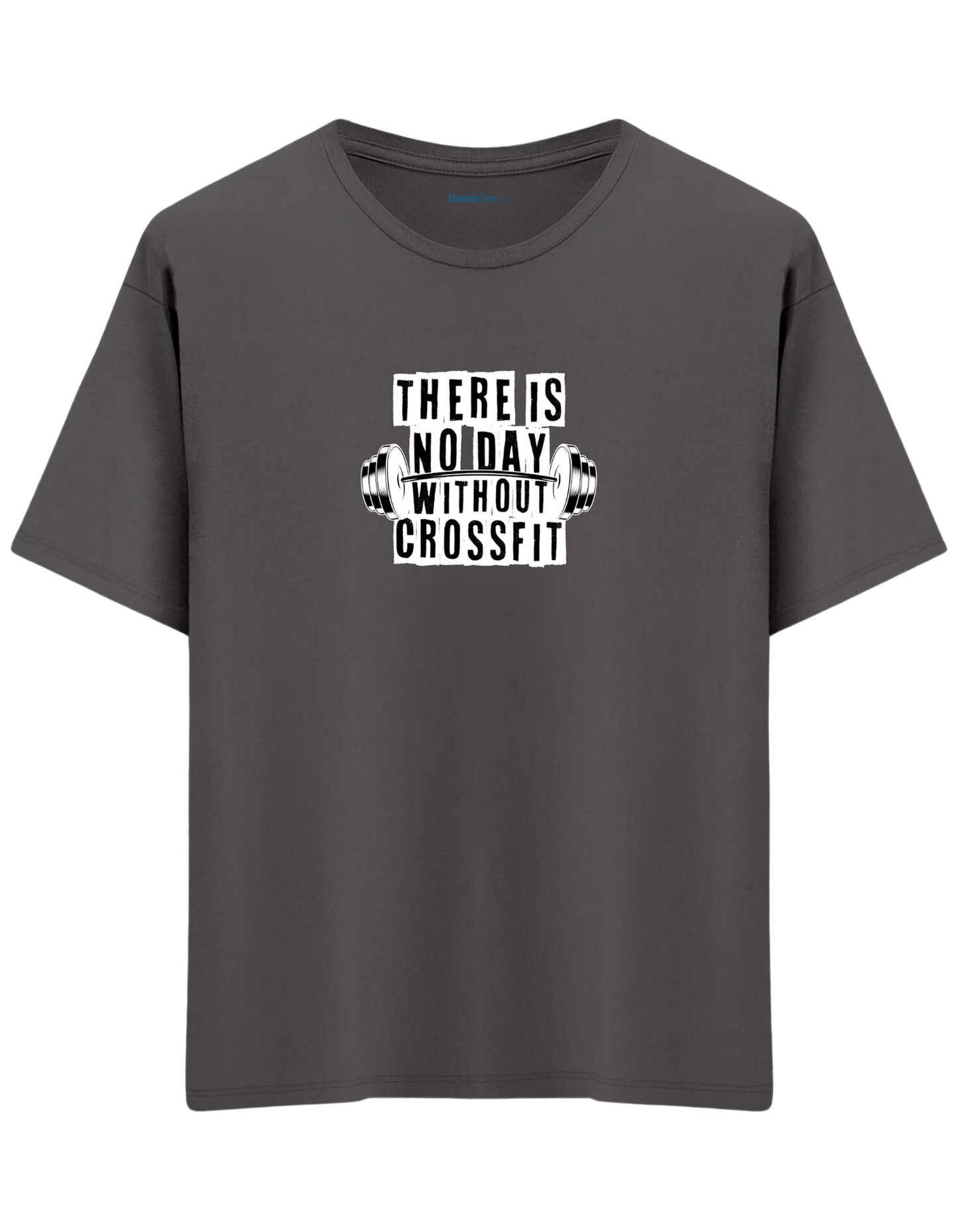 Crossfit Baskılı Bisiklet Yaka Oversize T-shirt