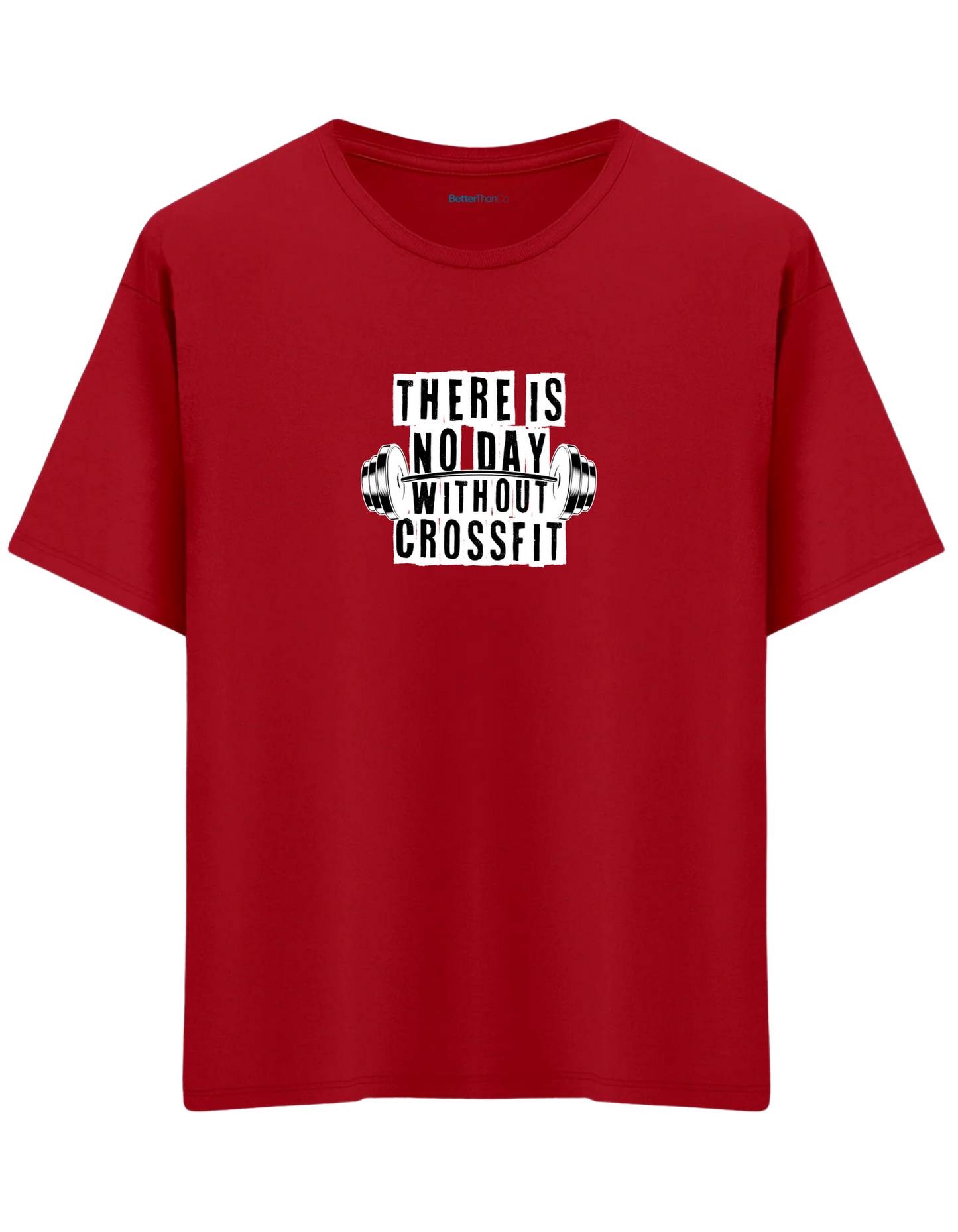 Crossfit Baskılı Bisiklet Yaka Oversize T-shirt