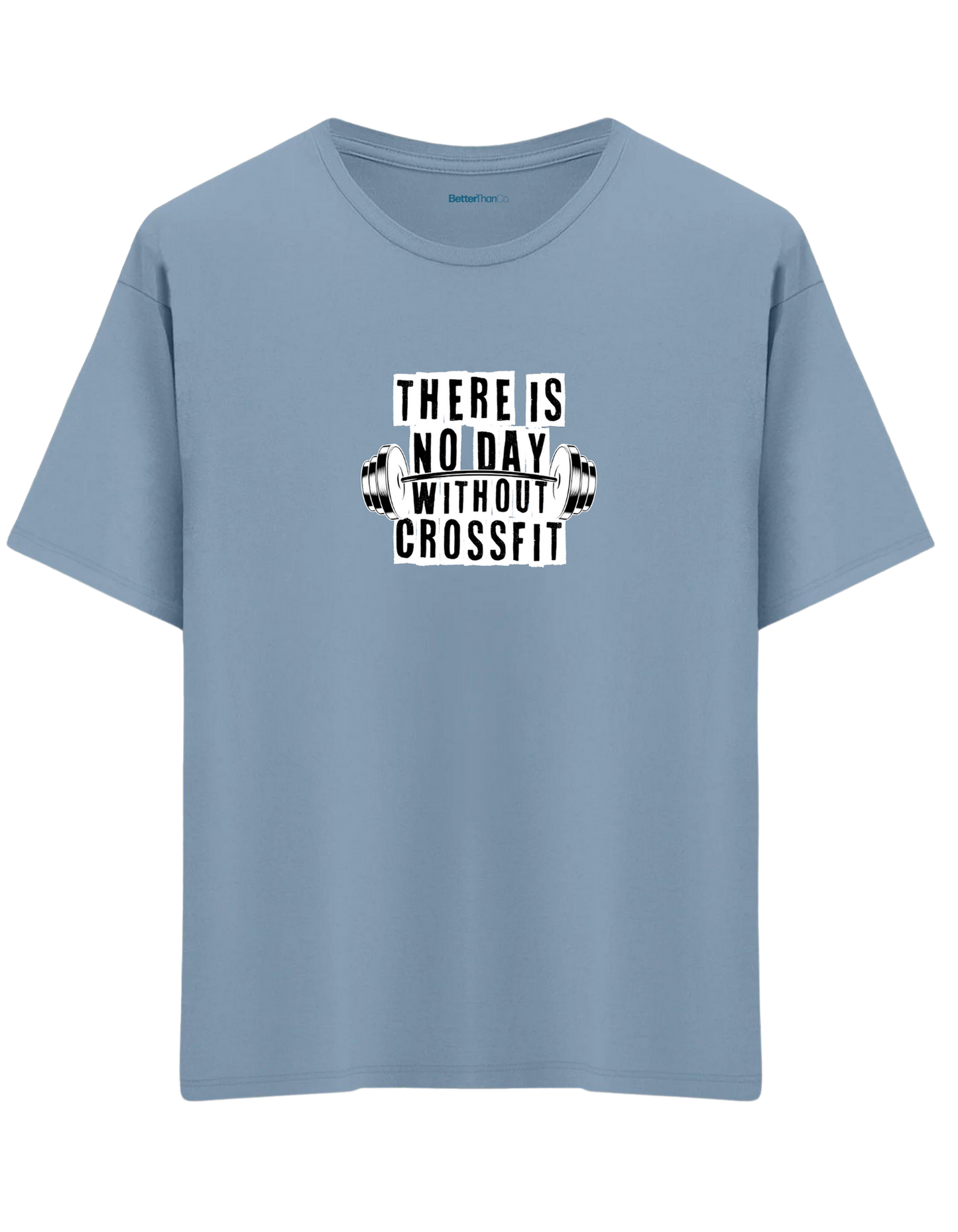 Crossfit Baskılı Bisiklet Yaka Oversize T-shirt