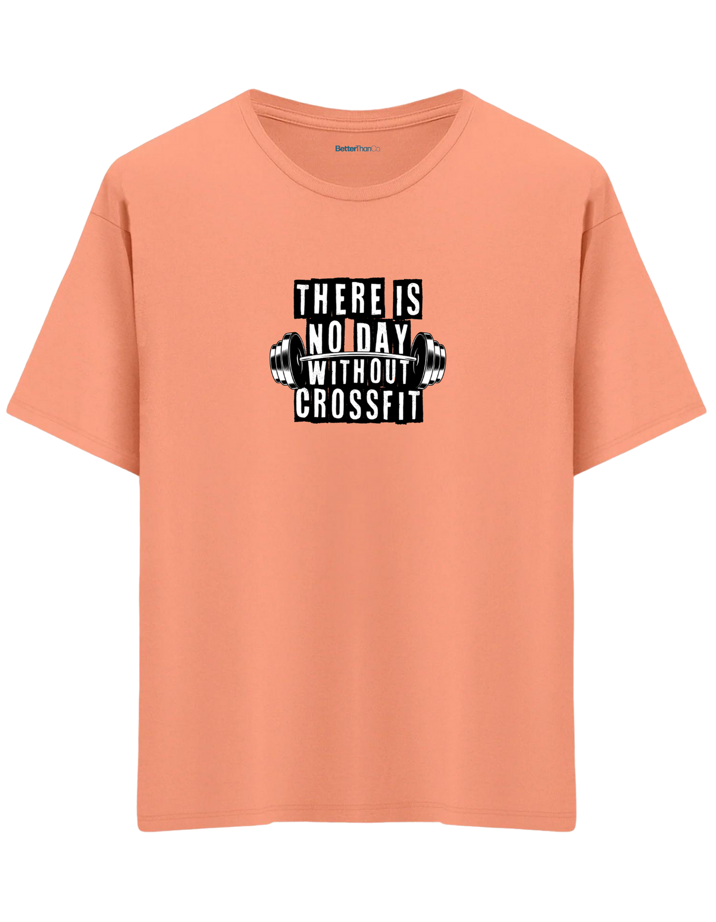 Crossfit Baskılı Bisiklet Yaka Oversize T-shirt