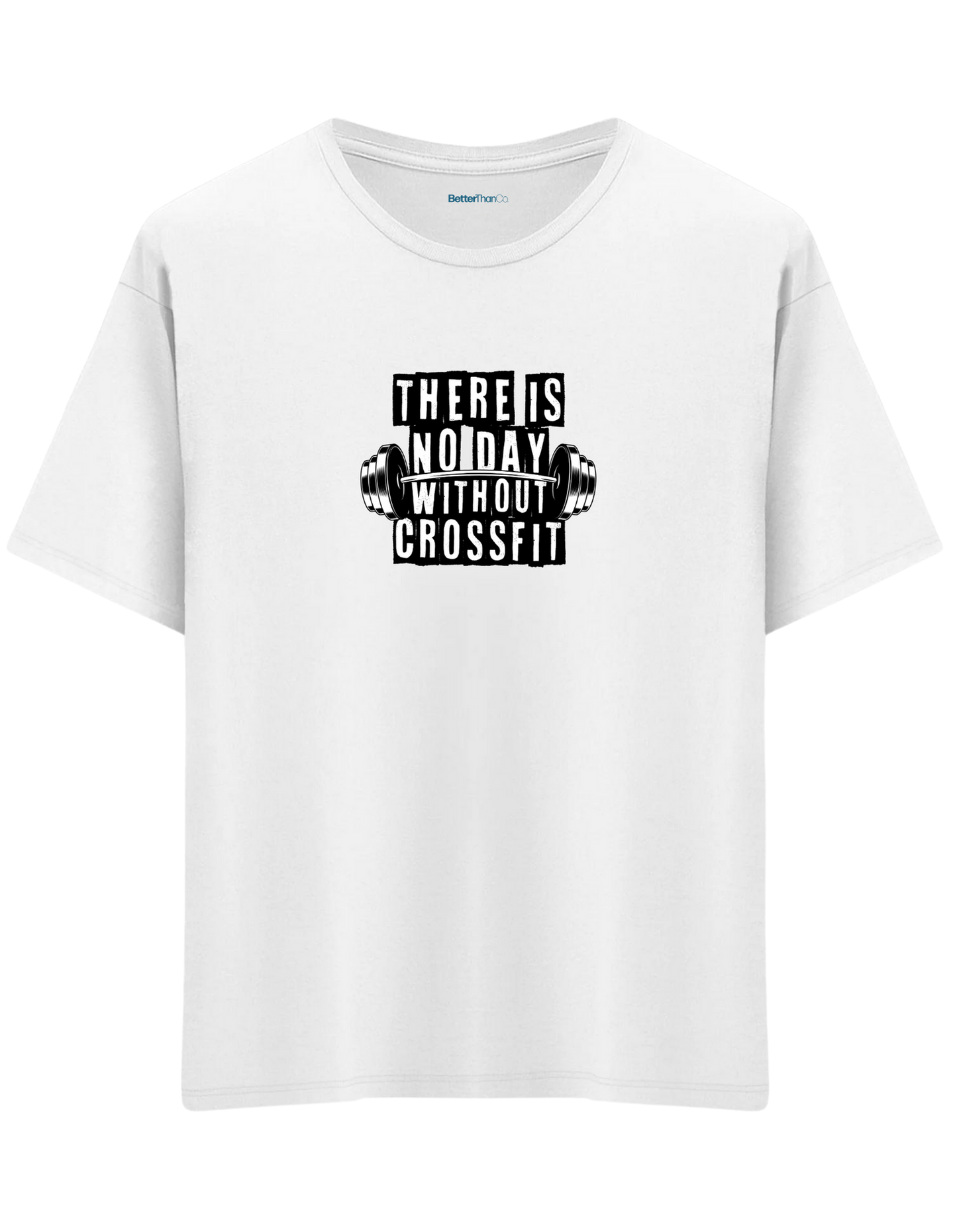 Crossfit Baskılı Bisiklet Yaka Oversize T-shirt