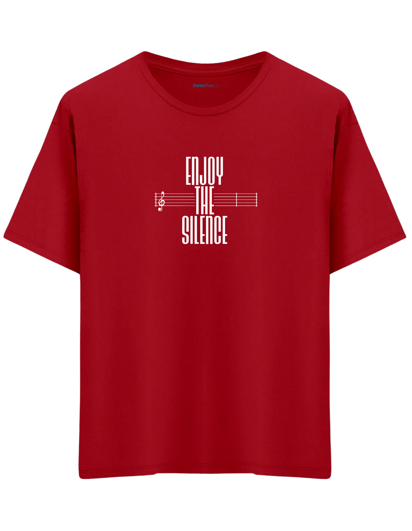 Enjoy The Silence Baskılı Bisiklet Yaka Oversize T-shirt