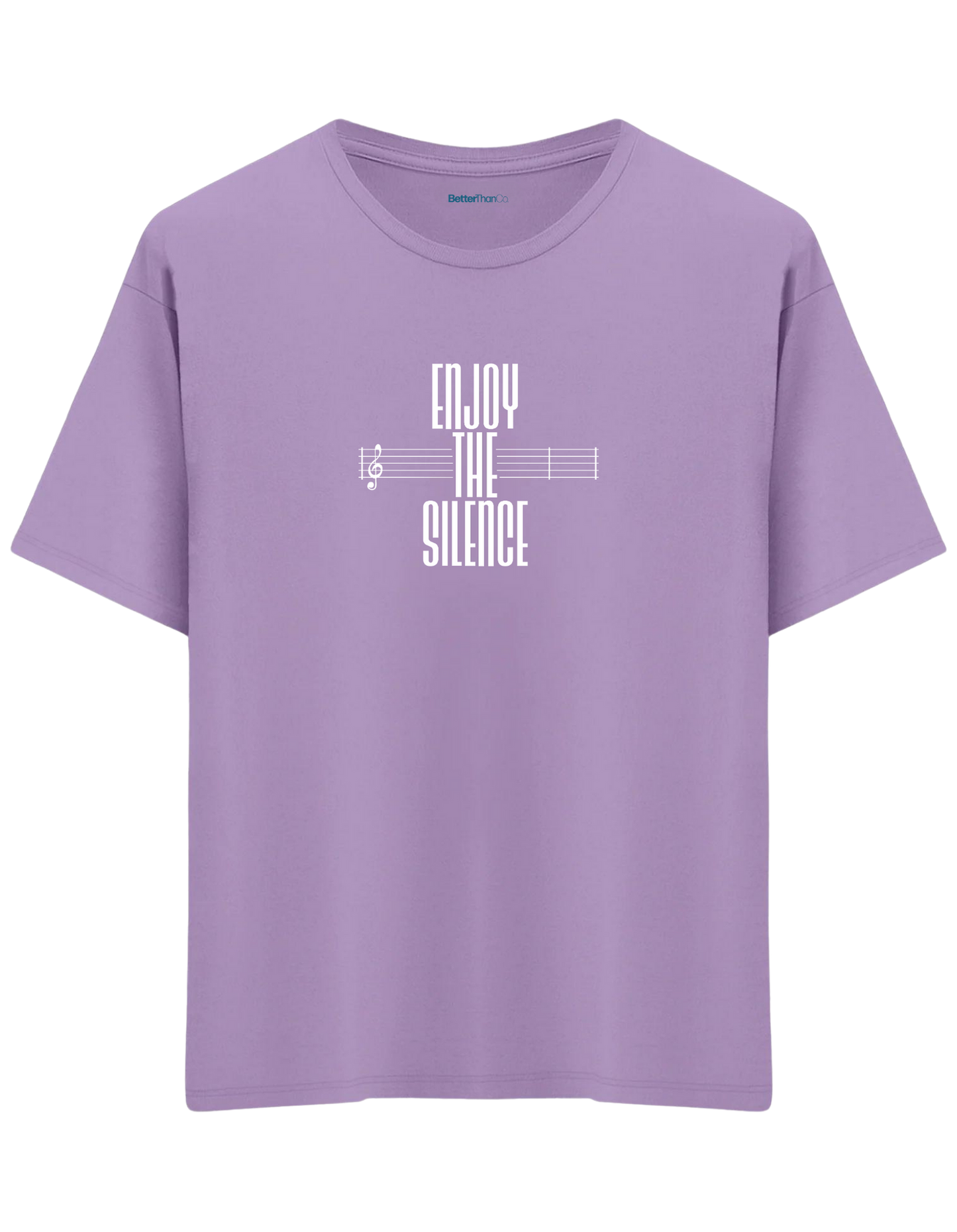 Enjoy The Silence Baskılı Bisiklet Yaka Oversize T-shirt
