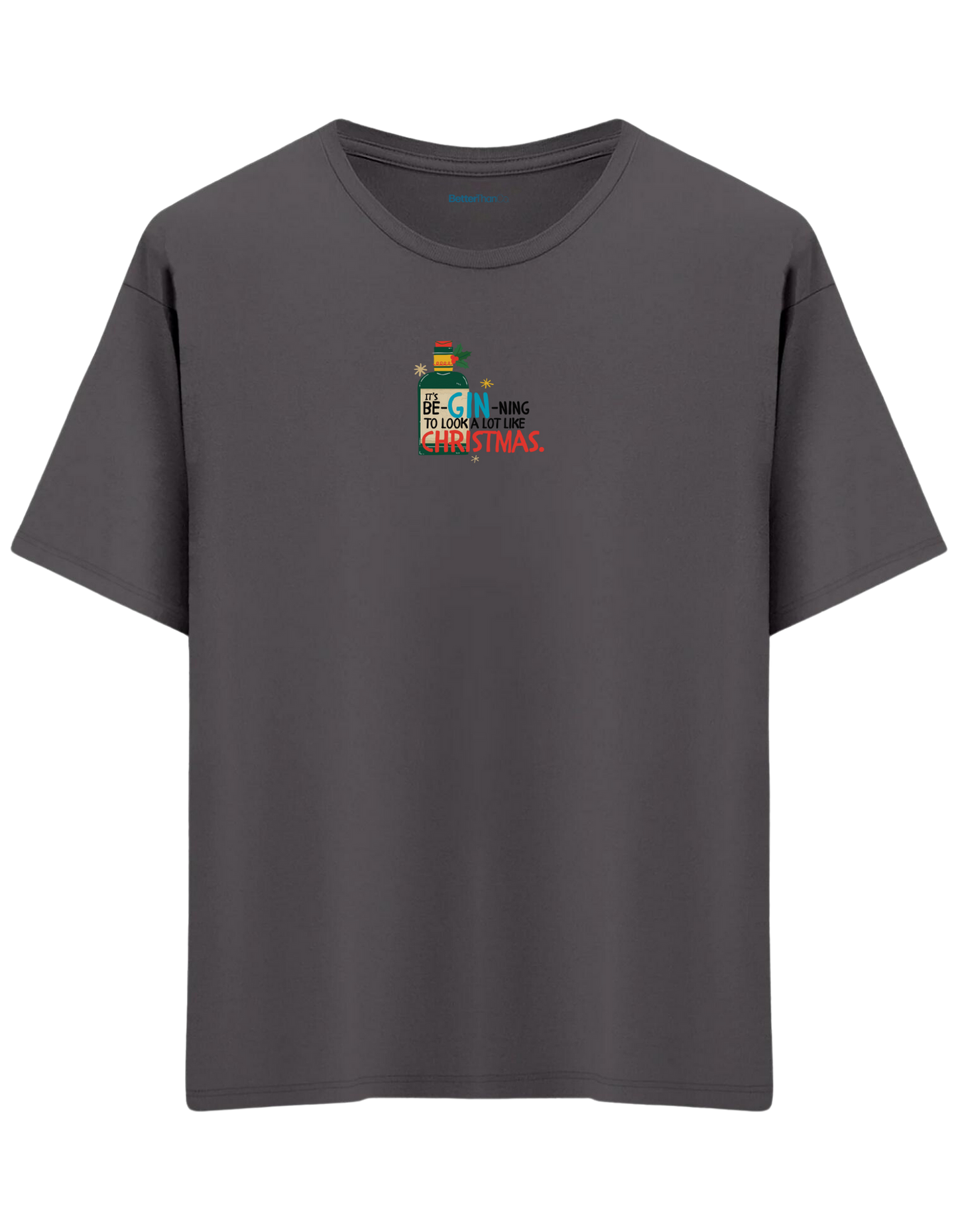 GIN-NING Baskılı Bisiklet Yaka Oversize T-shirt