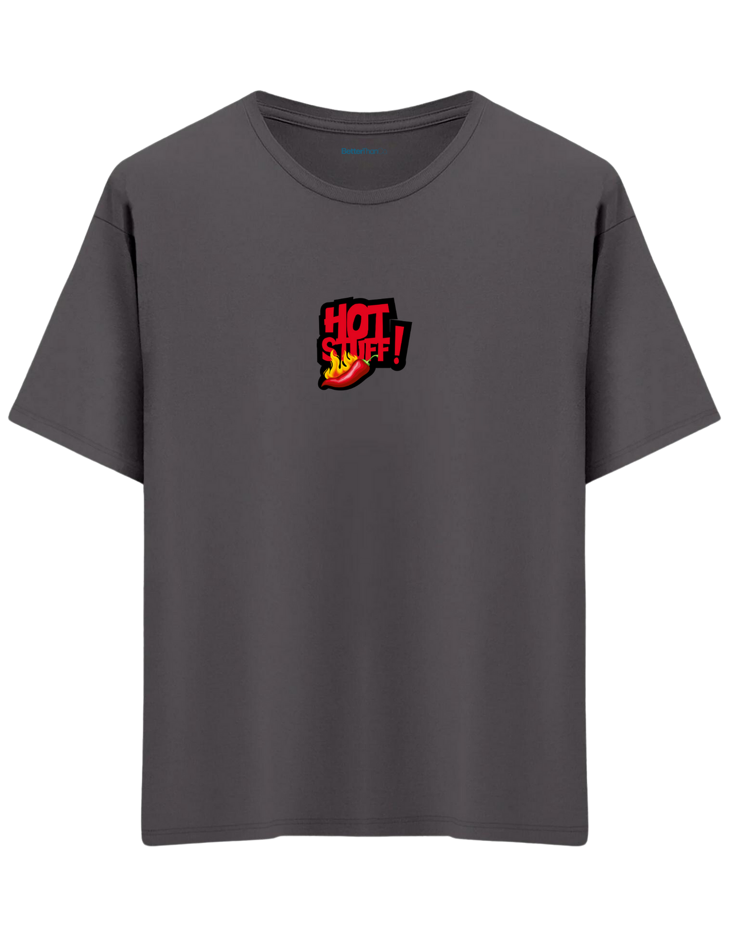 Hot Stuff Baskılı Bisiklet Yaka Oversize T-shirt
