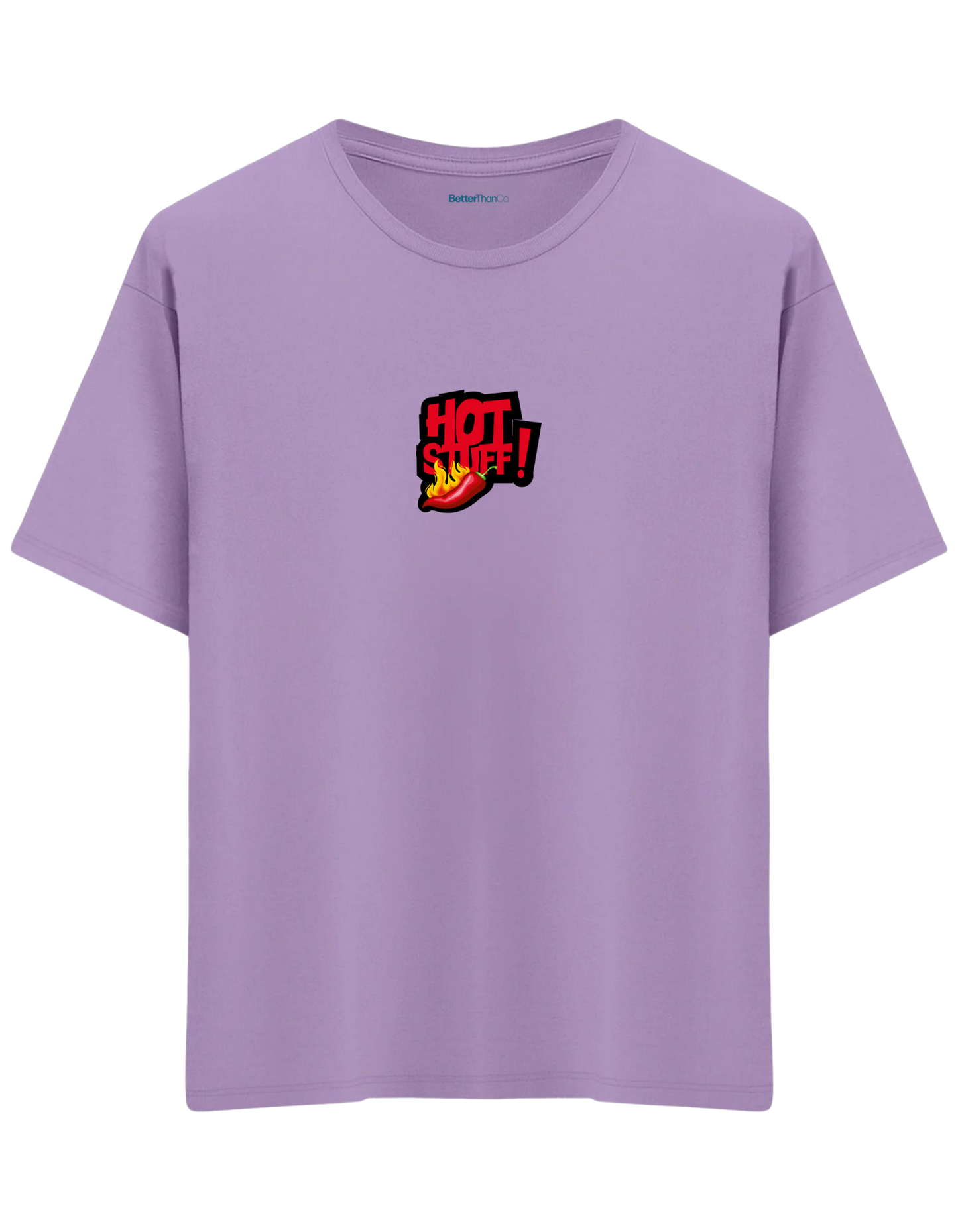Hot Stuff Baskılı Bisiklet Yaka Oversize T-shirt