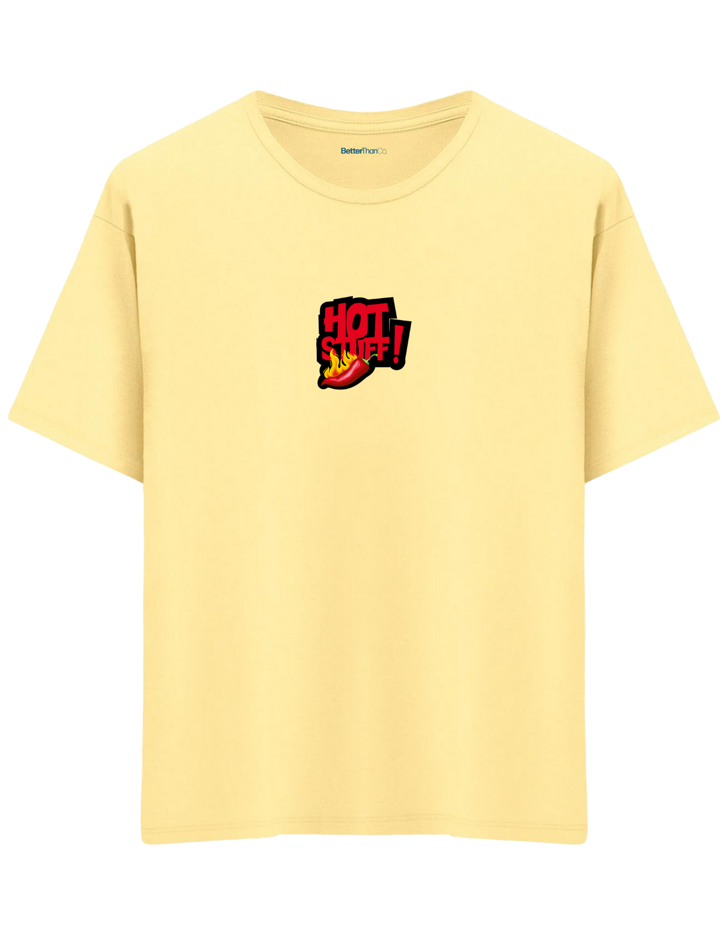 Hot Stuff Baskılı Bisiklet Yaka Oversize T-shirt