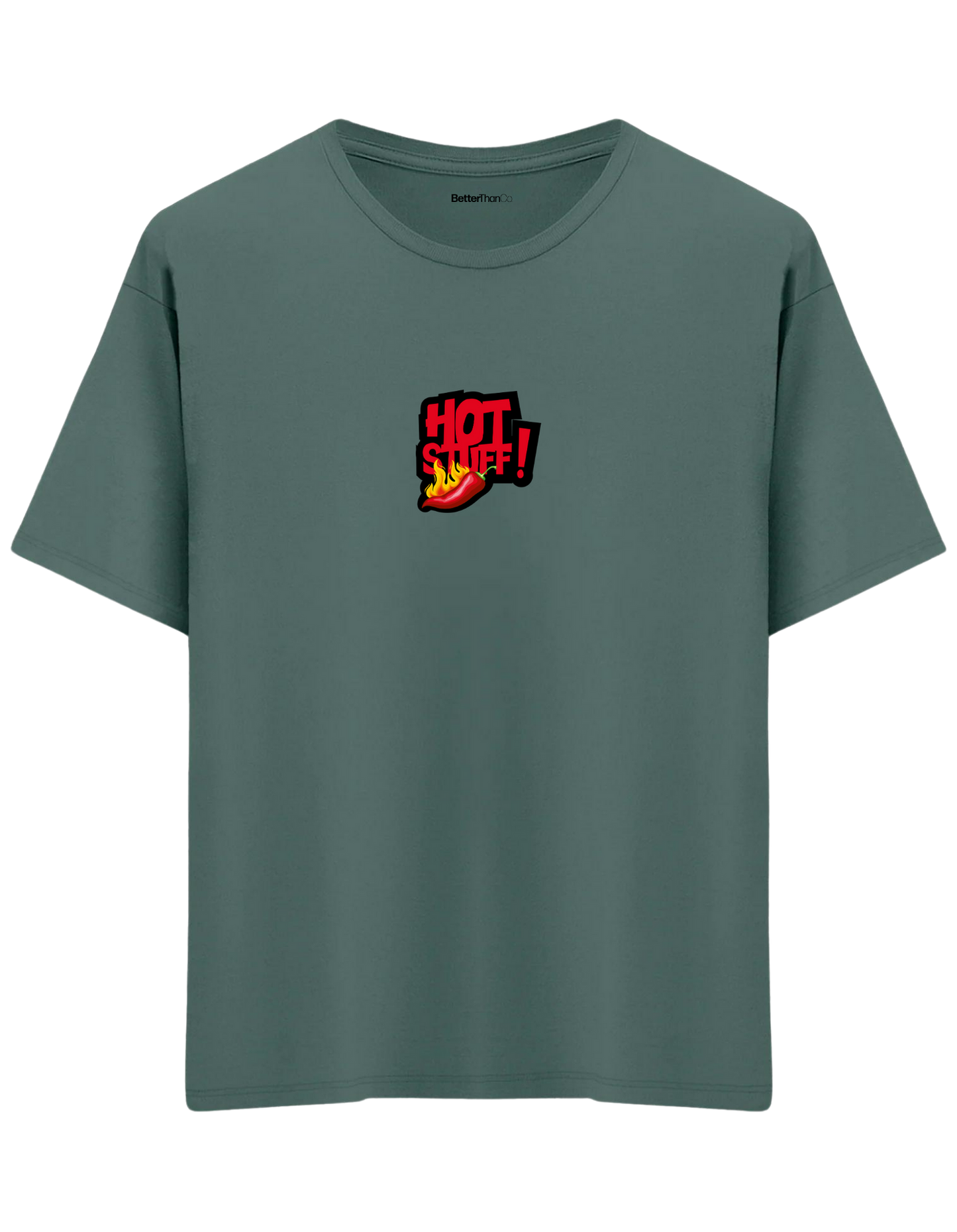 Hot Stuff Baskılı Bisiklet Yaka Oversize T-shirt