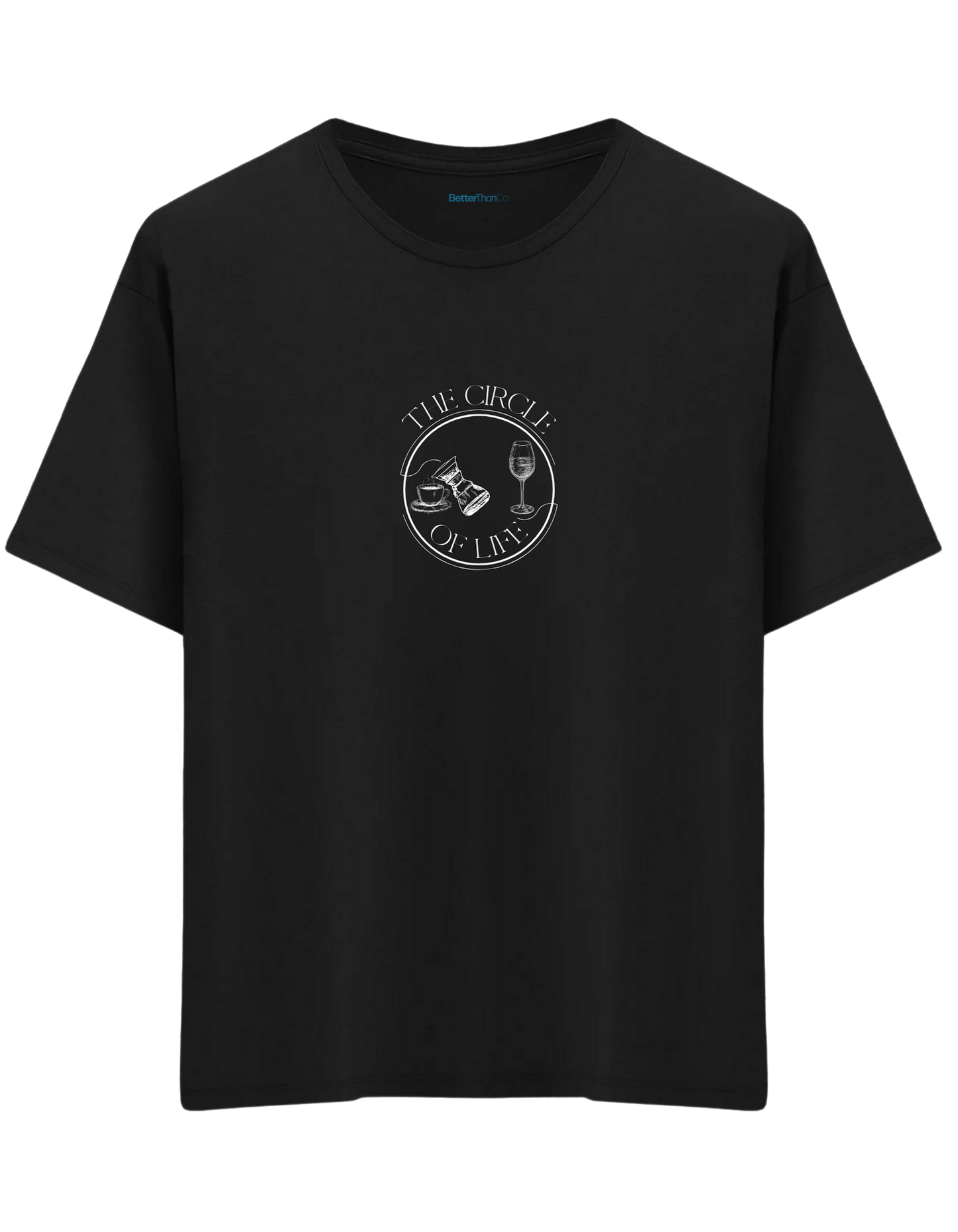 Circle Of Life Baskılı Bisiklet Yaka Oversize T-shirt