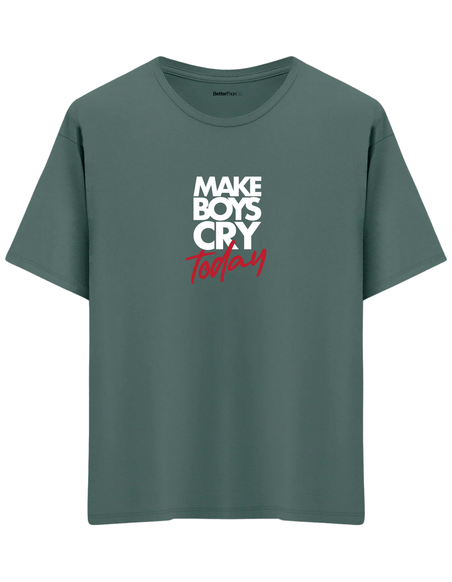 Today Baskılı Bisiklet Yaka Oversize T-shirt